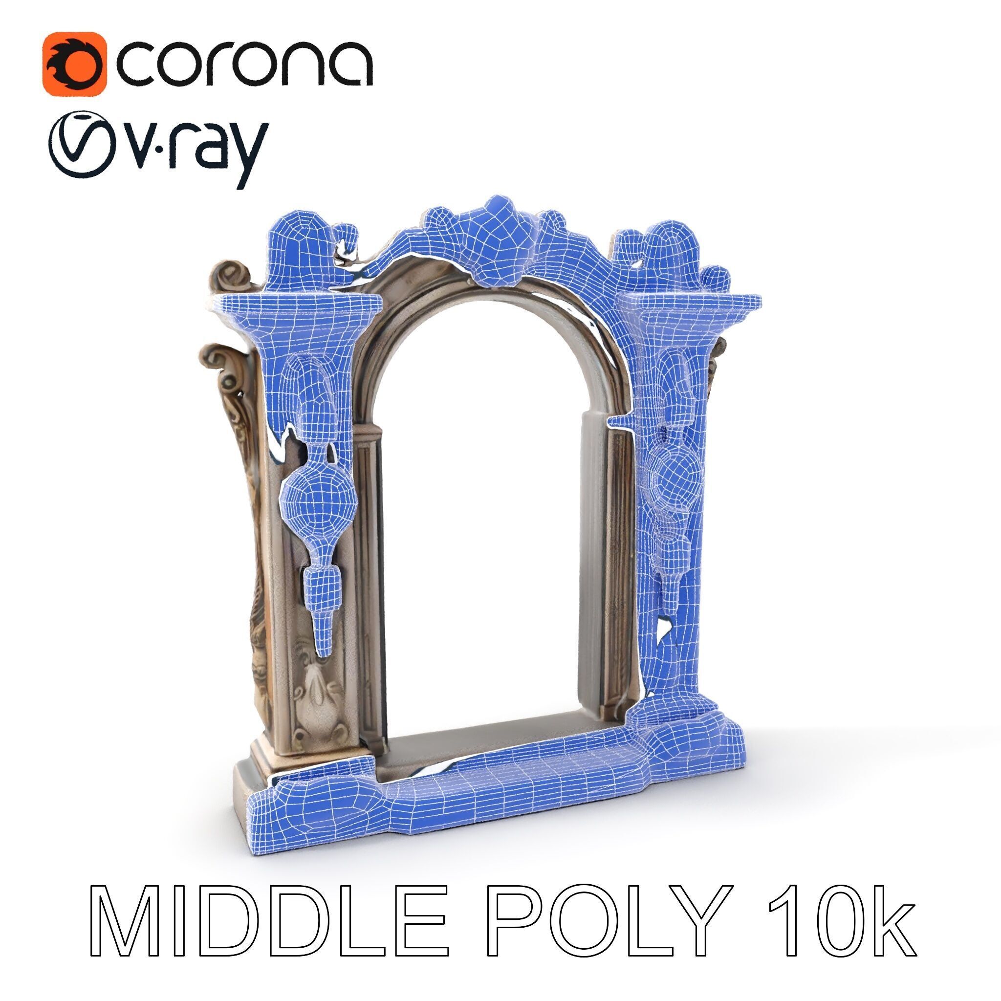 Ornate Gothic Archway Model Pack for Architectural Scenes Low-poly 3D model_22