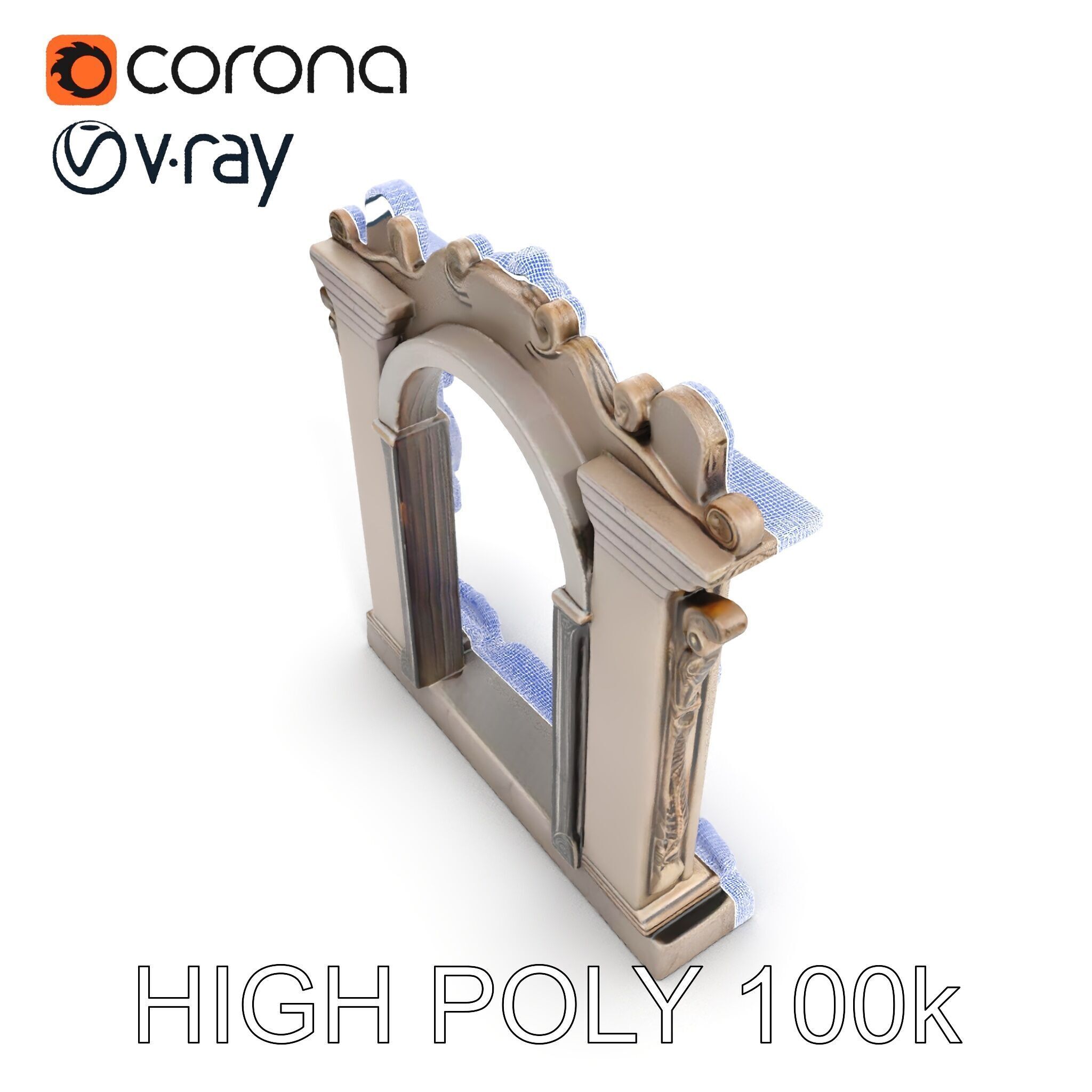 Ornate Gothic Archway Model Pack for Architectural Scenes Low-poly 3D model_29