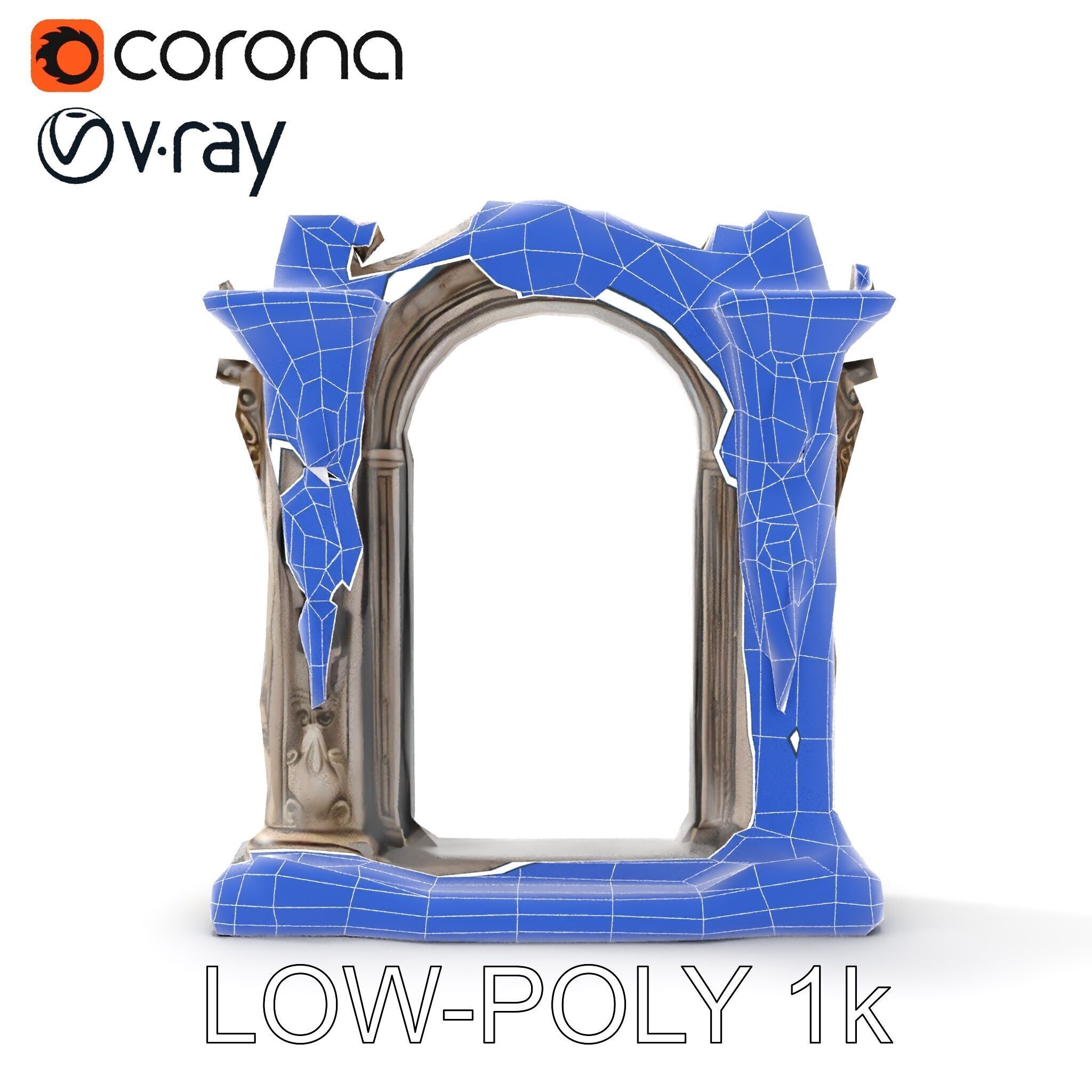 Ornate Gothic Archway Model Pack for Architectural Scenes Low-poly 3D model_26