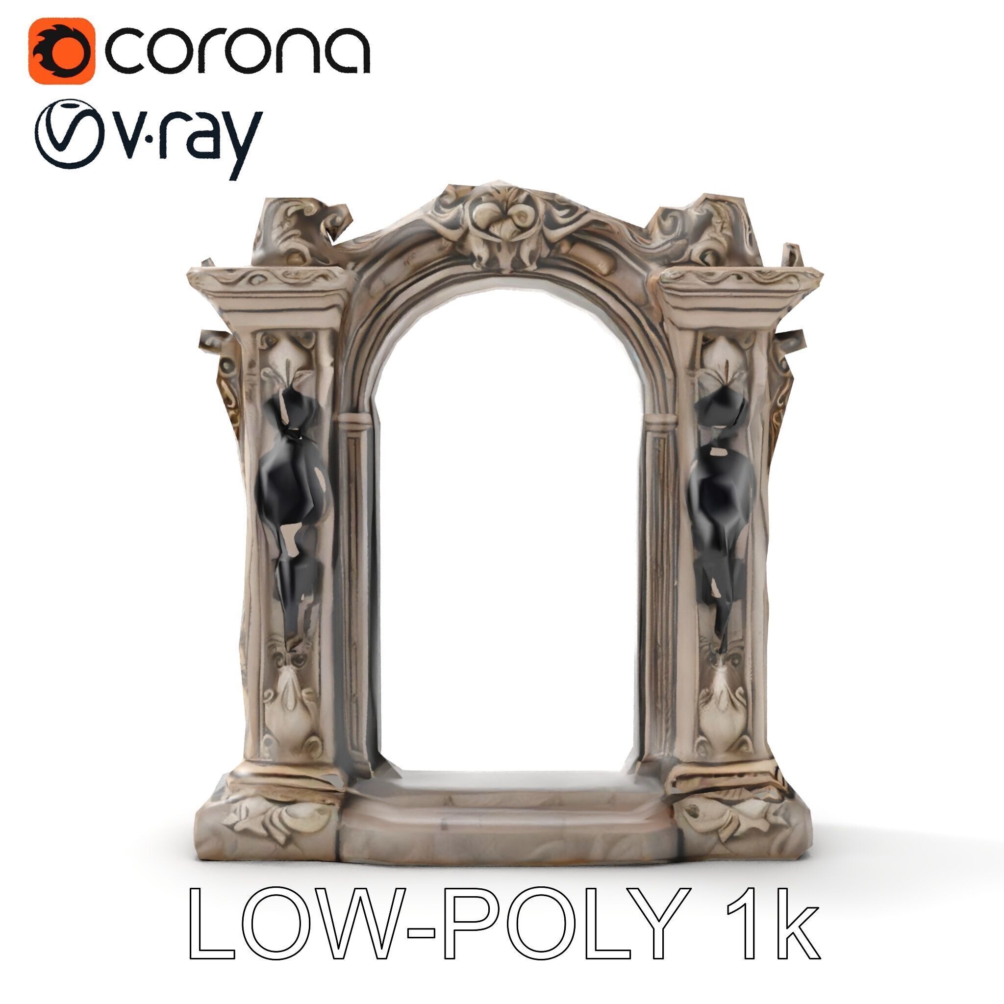 Ornate Gothic Archway Model Pack for Architectural Scenes Low-poly 3D model_17