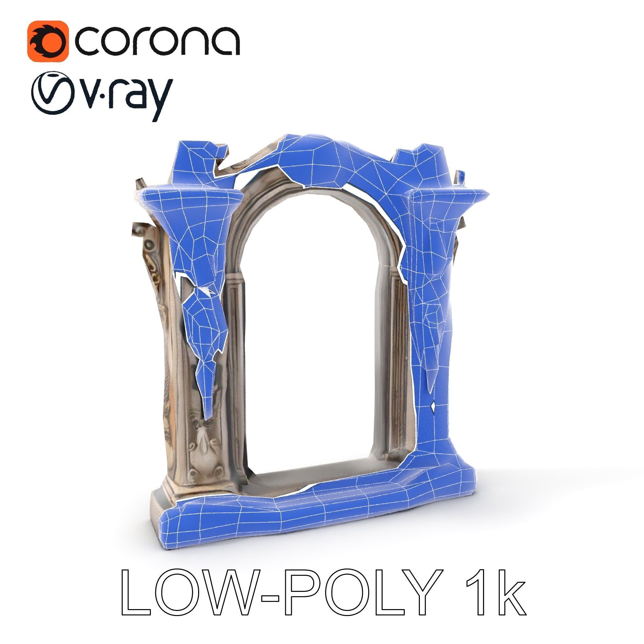 Ornate Gothic Archway Model Pack for Architectural Scenes Low-poly 3D model_20