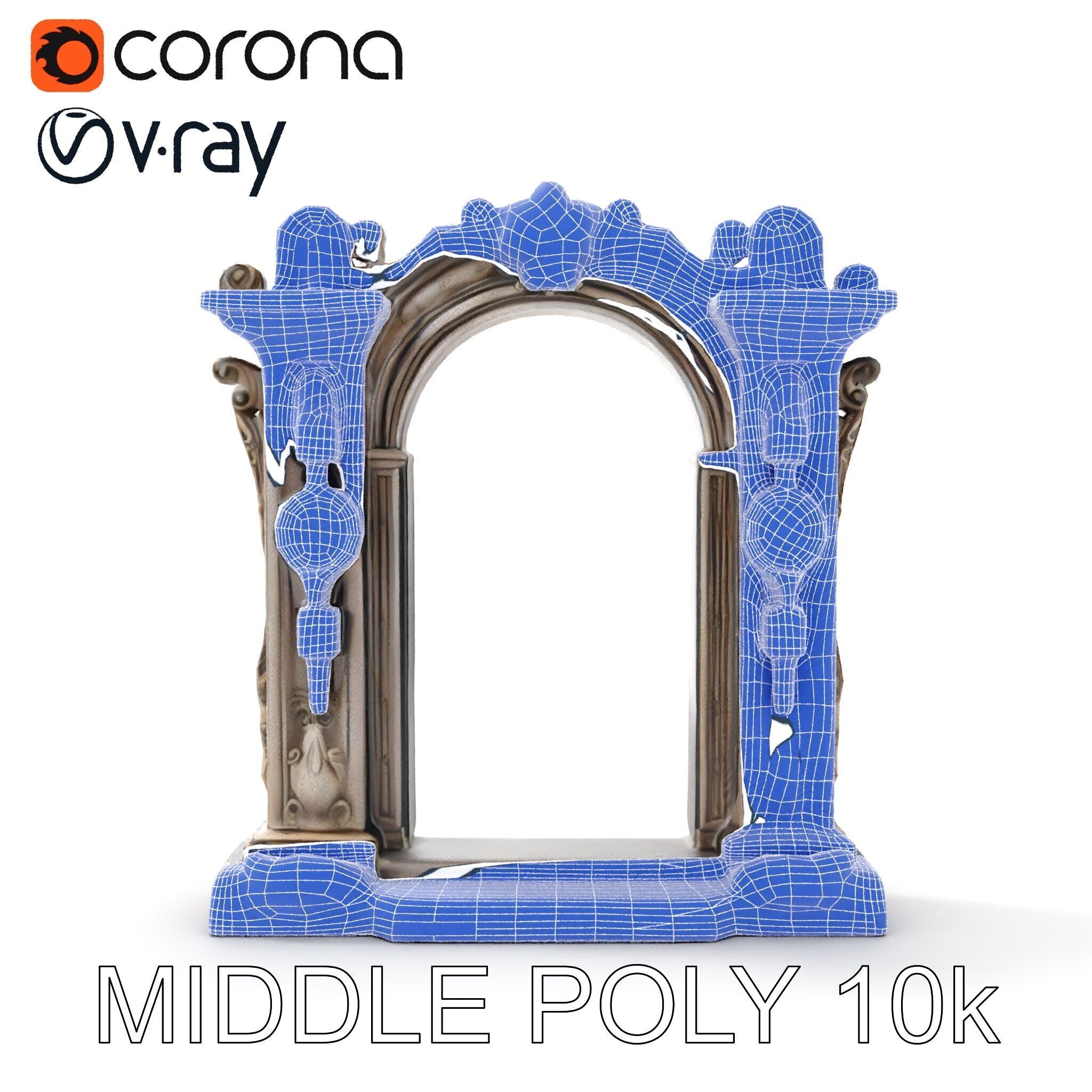 Ornate Gothic Archway Model Pack for Architectural Scenes Low-poly 3D model_27