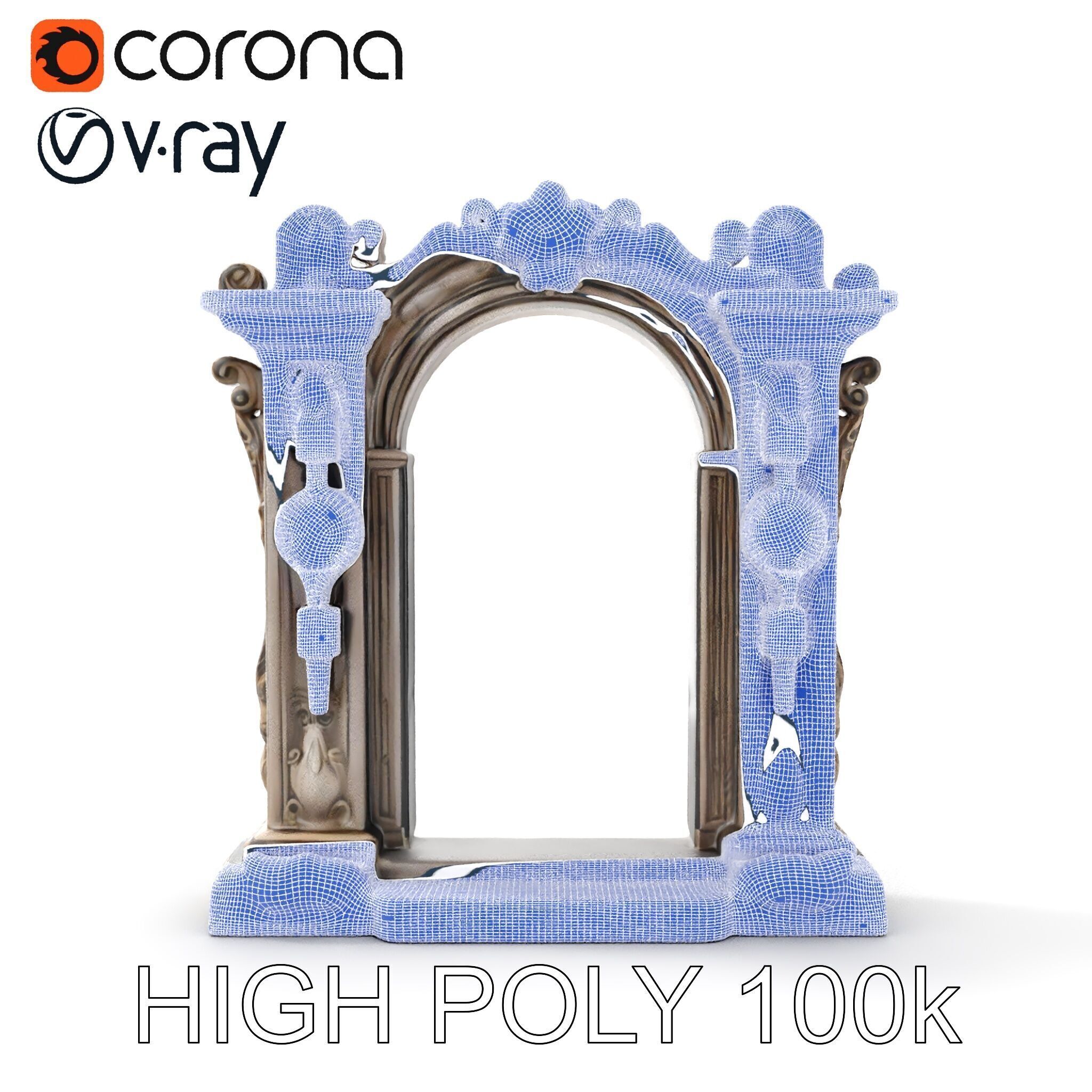 Ornate Gothic Archway Model Pack for Architectural Scenes Low-poly 3D model_24