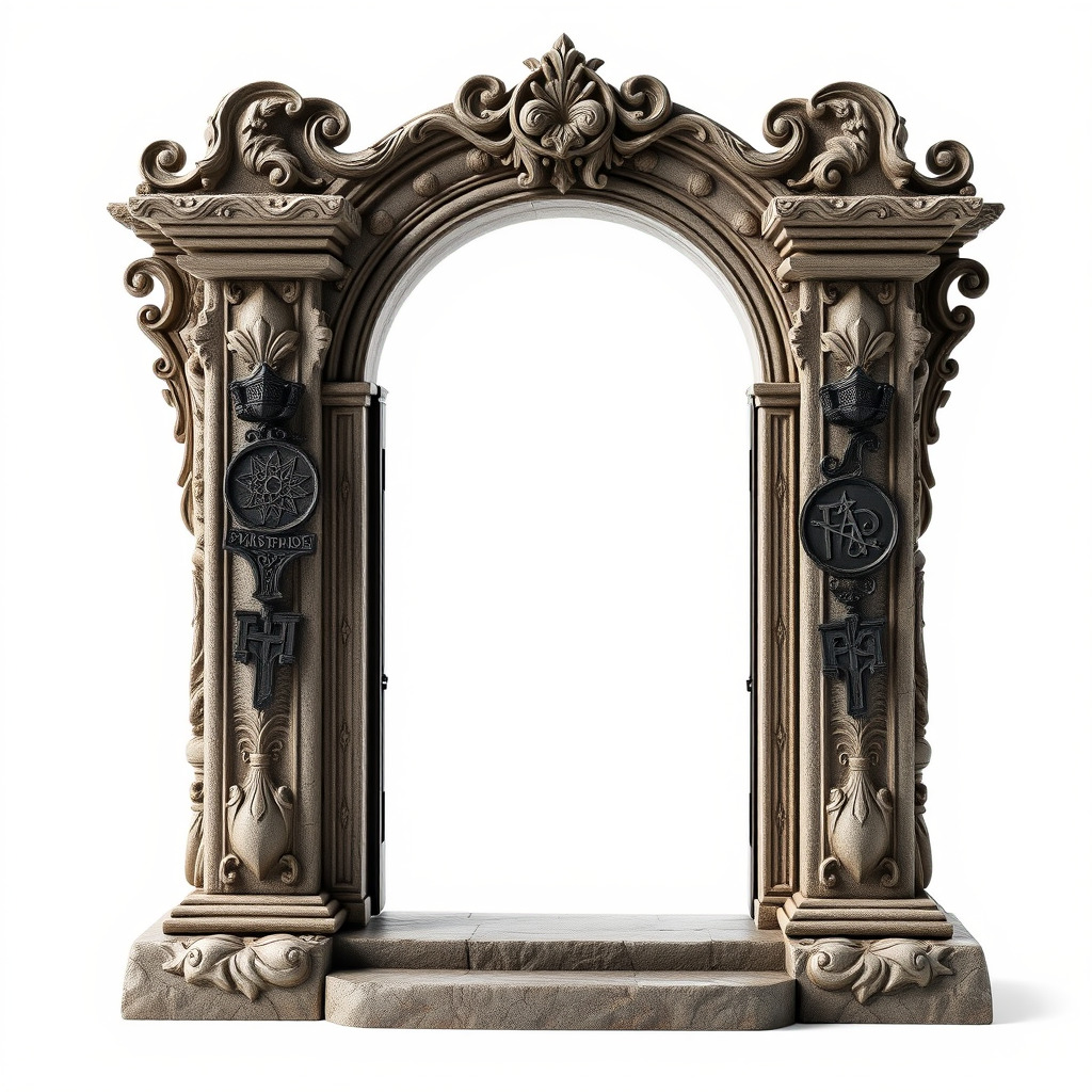 Ornate Gothic Archway Model Pack for Architectural Scenes Low-poly 3D model_2