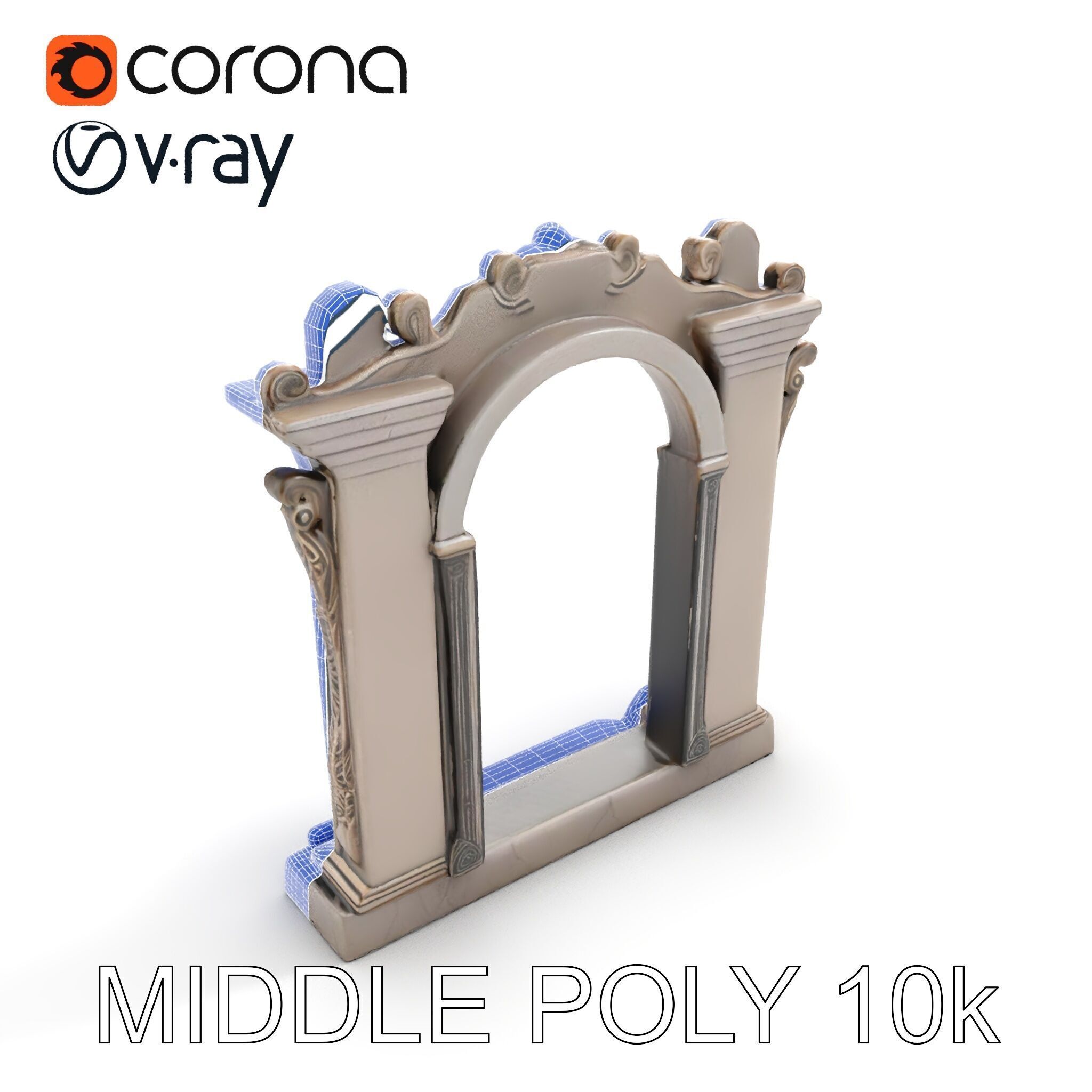 Ornate Gothic Archway Model Pack for Architectural Scenes Low-poly 3D model_19
