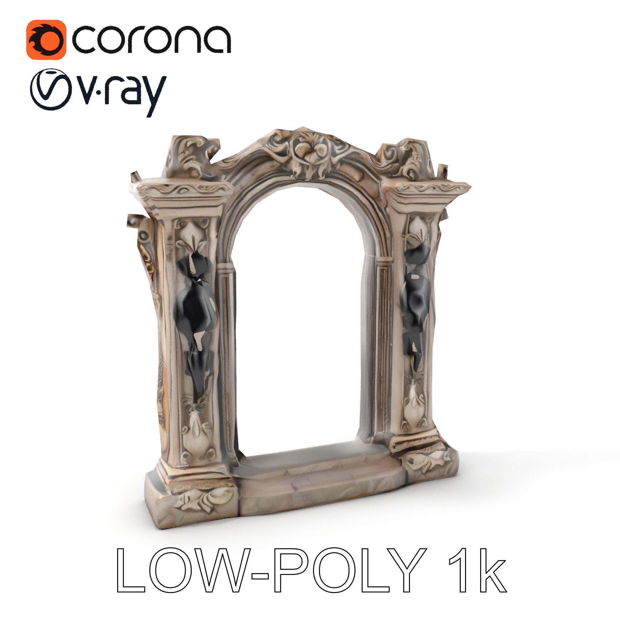 Ornate Gothic Archway Model Pack for Architectural Scenes Low-poly 3D model_14