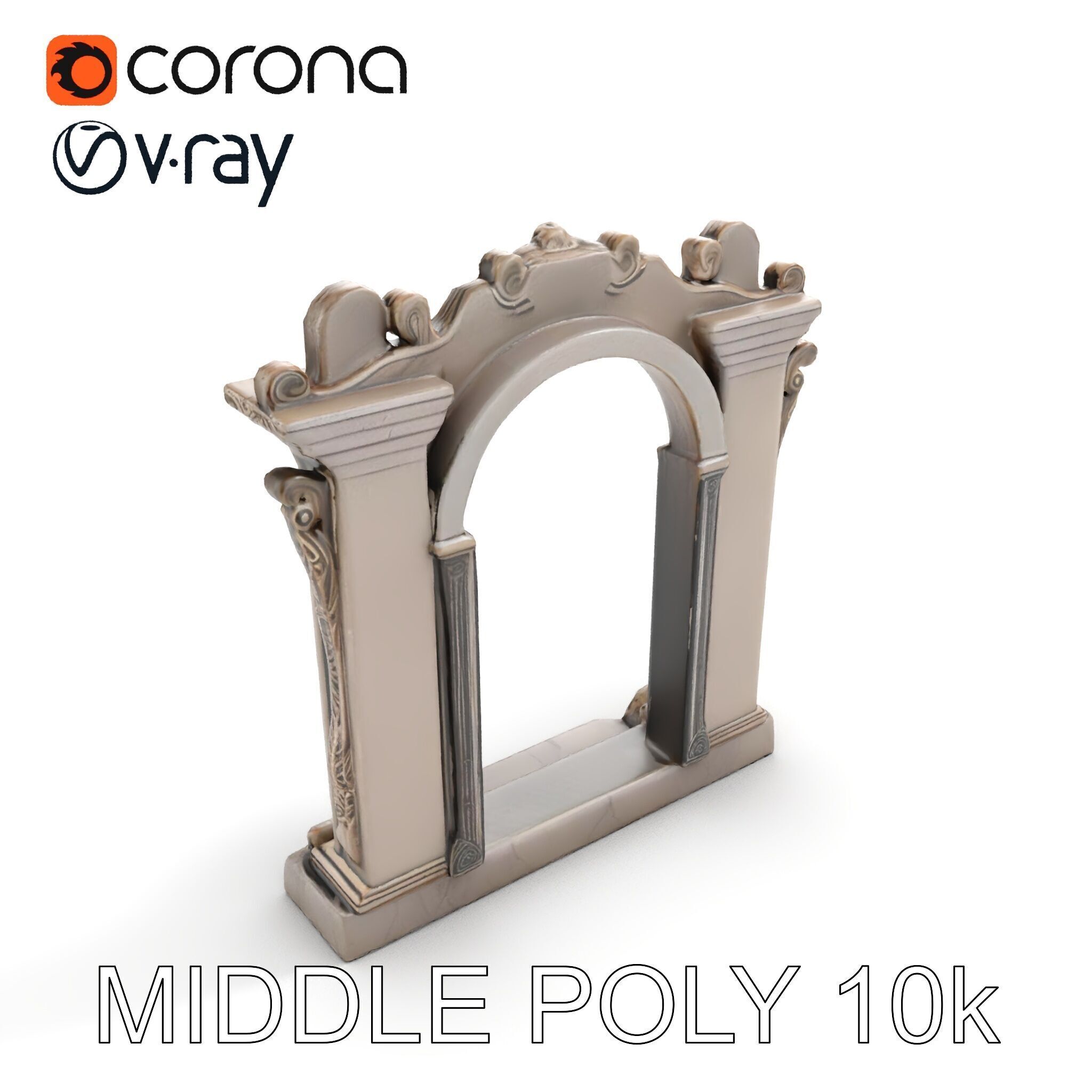 Ornate Gothic Archway Model Pack for Architectural Scenes Low-poly 3D model_13