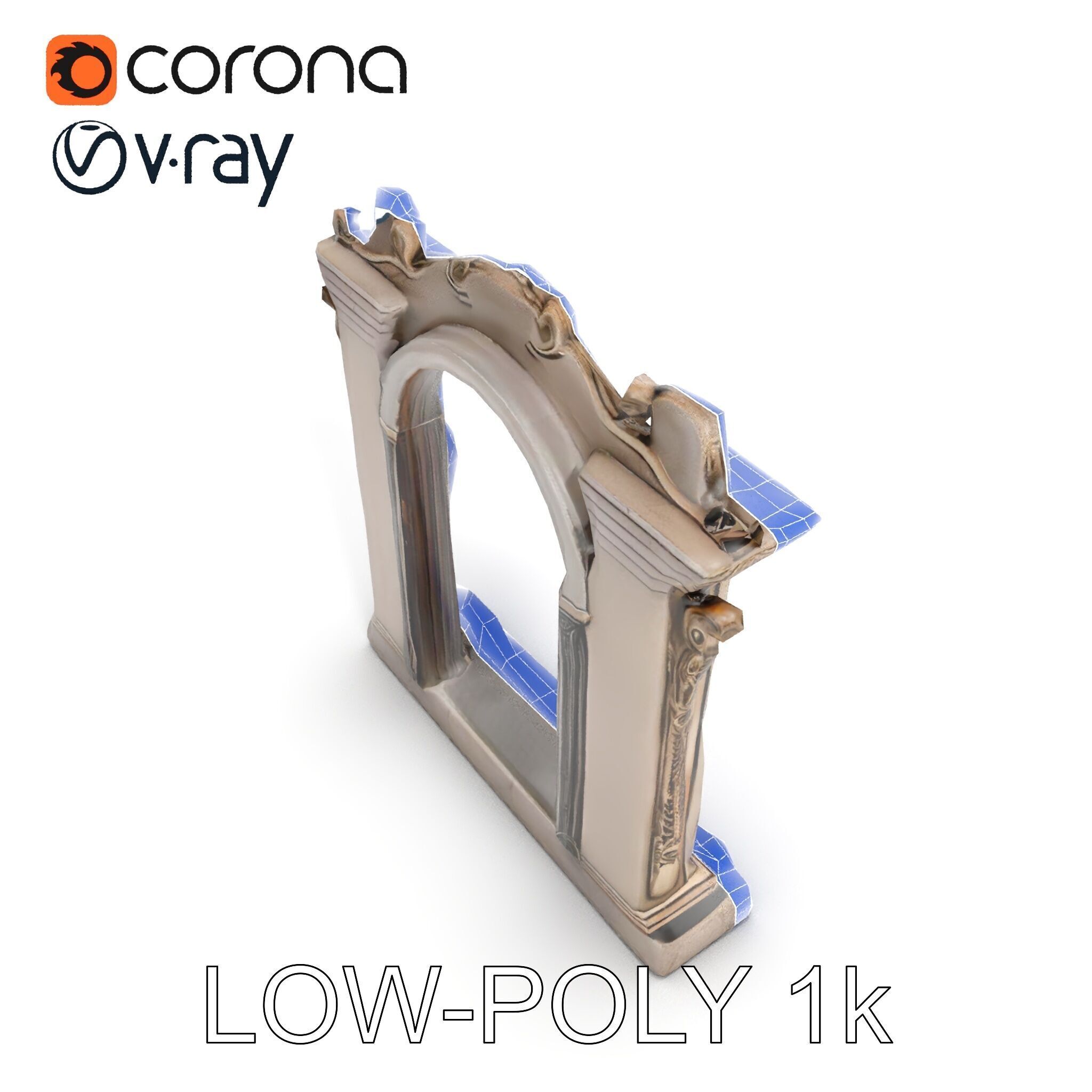 Ornate Gothic Archway Model Pack for Architectural Scenes Low-poly 3D model_28