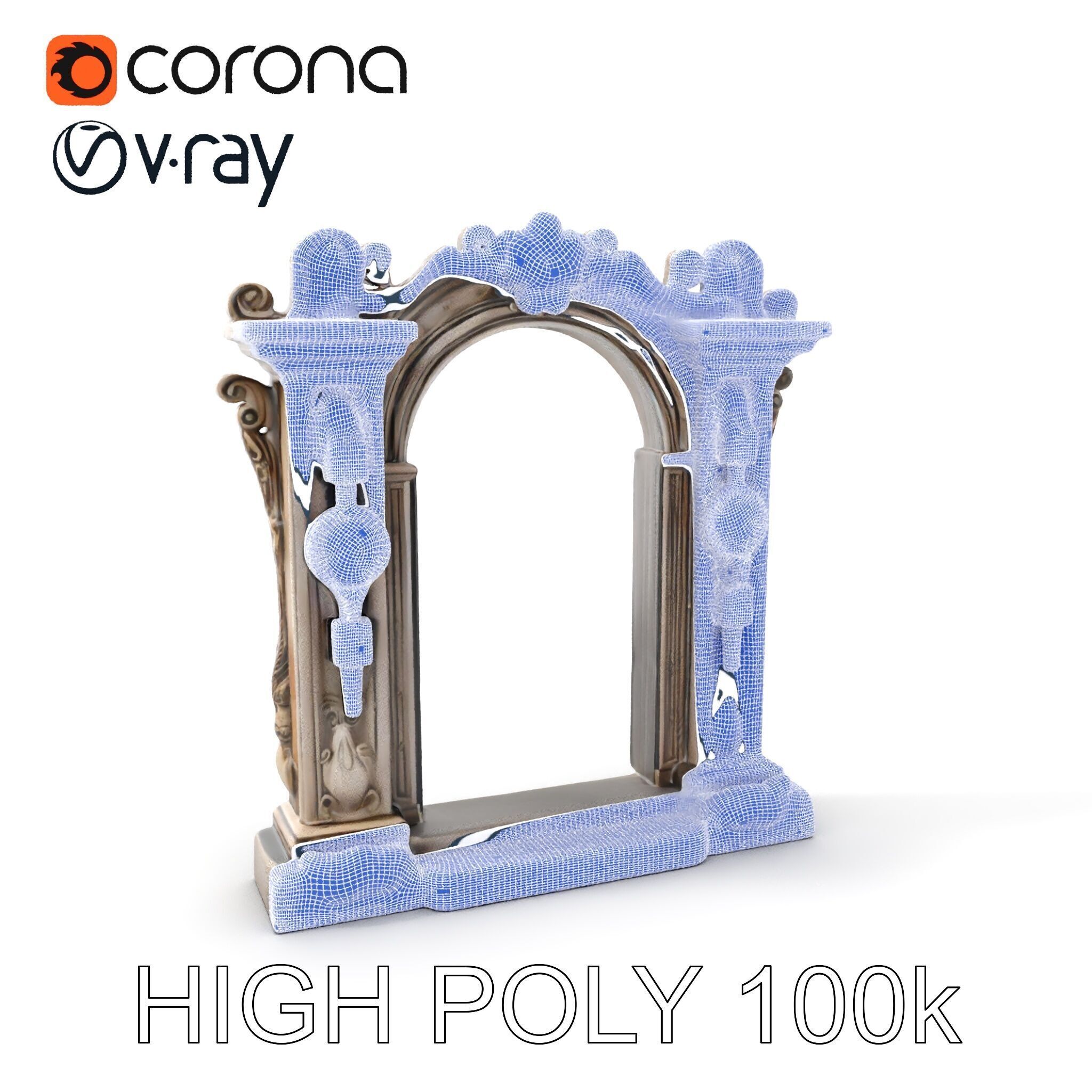 Ornate Gothic Archway Model Pack for Architectural Scenes Low-poly 3D model_4