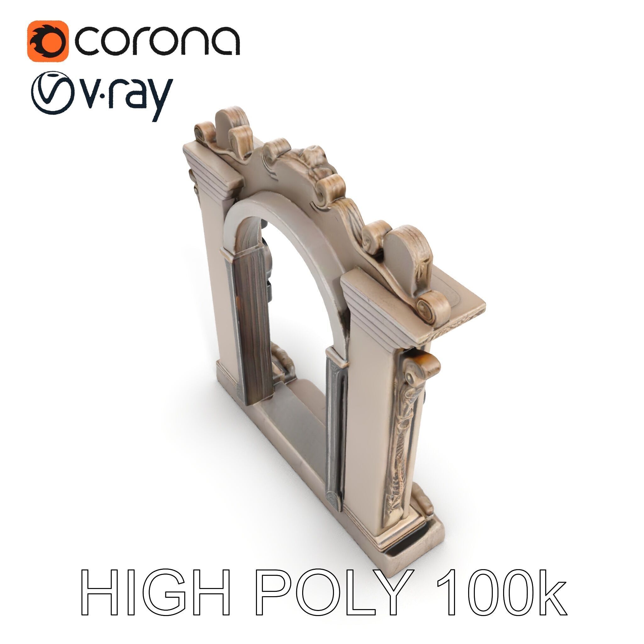 Ornate Gothic Archway Model Pack for Architectural Scenes Low-poly 3D model_18