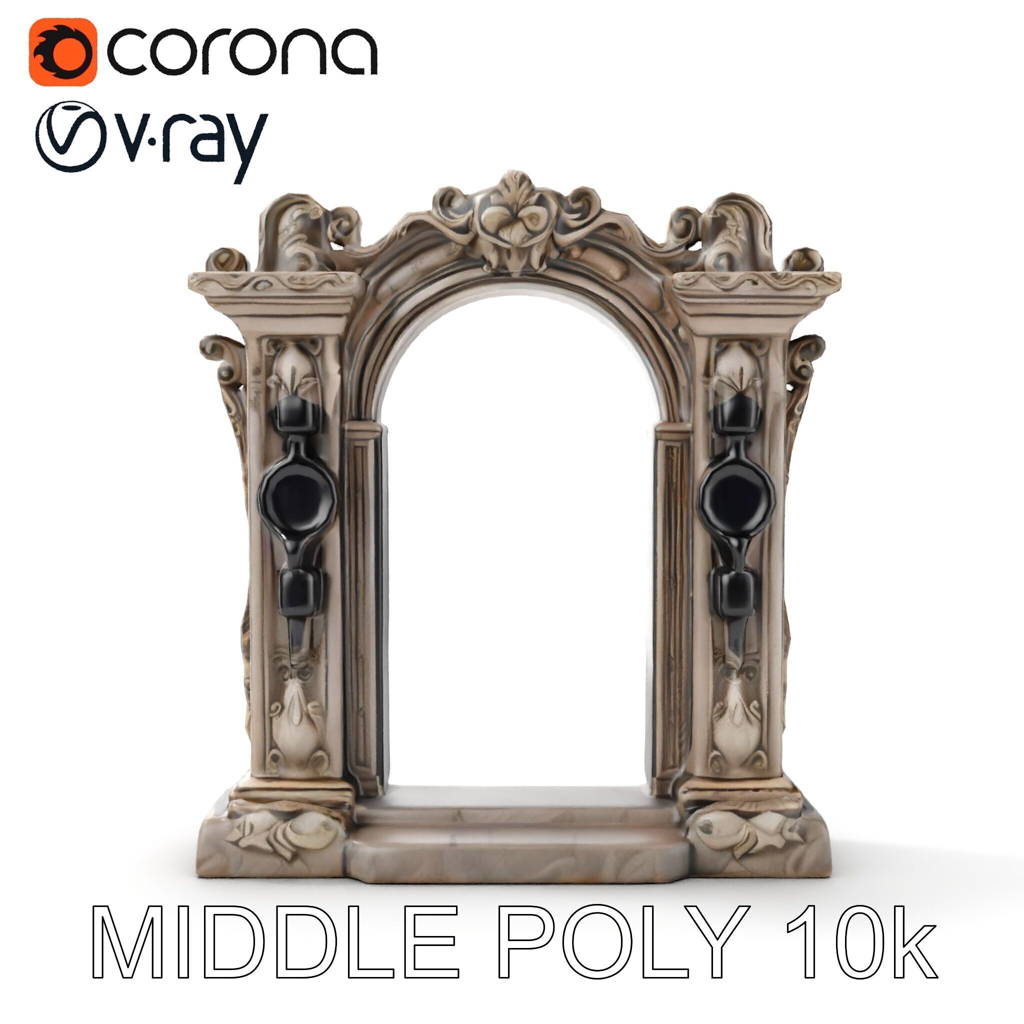 Ornate Gothic Archway Model Pack for Architectural Scenes Low-poly 3D model_16