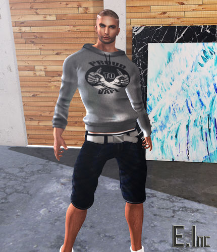 Male Top Hoody Full Perm - EINC 3D model