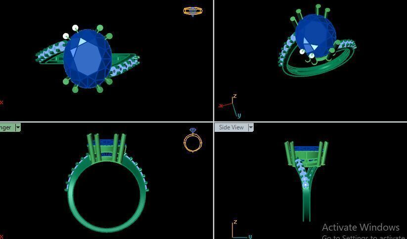 Ruby And Diamonds Ring 3dm render detail 3D print model_16