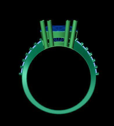 Ruby And Diamonds Ring 3dm render detail 3D print model_14