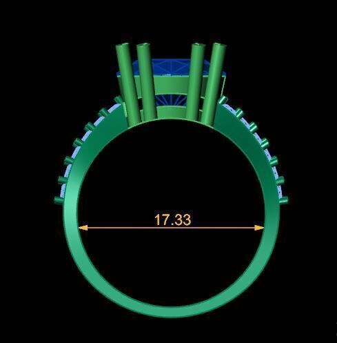 Ruby And Diamonds Ring 3dm render detail 3D print model_17