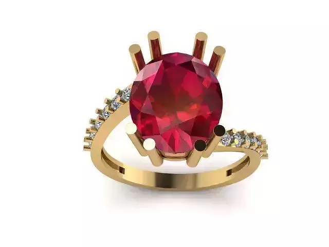 Ruby And Diamonds Ring 3dm render detail 