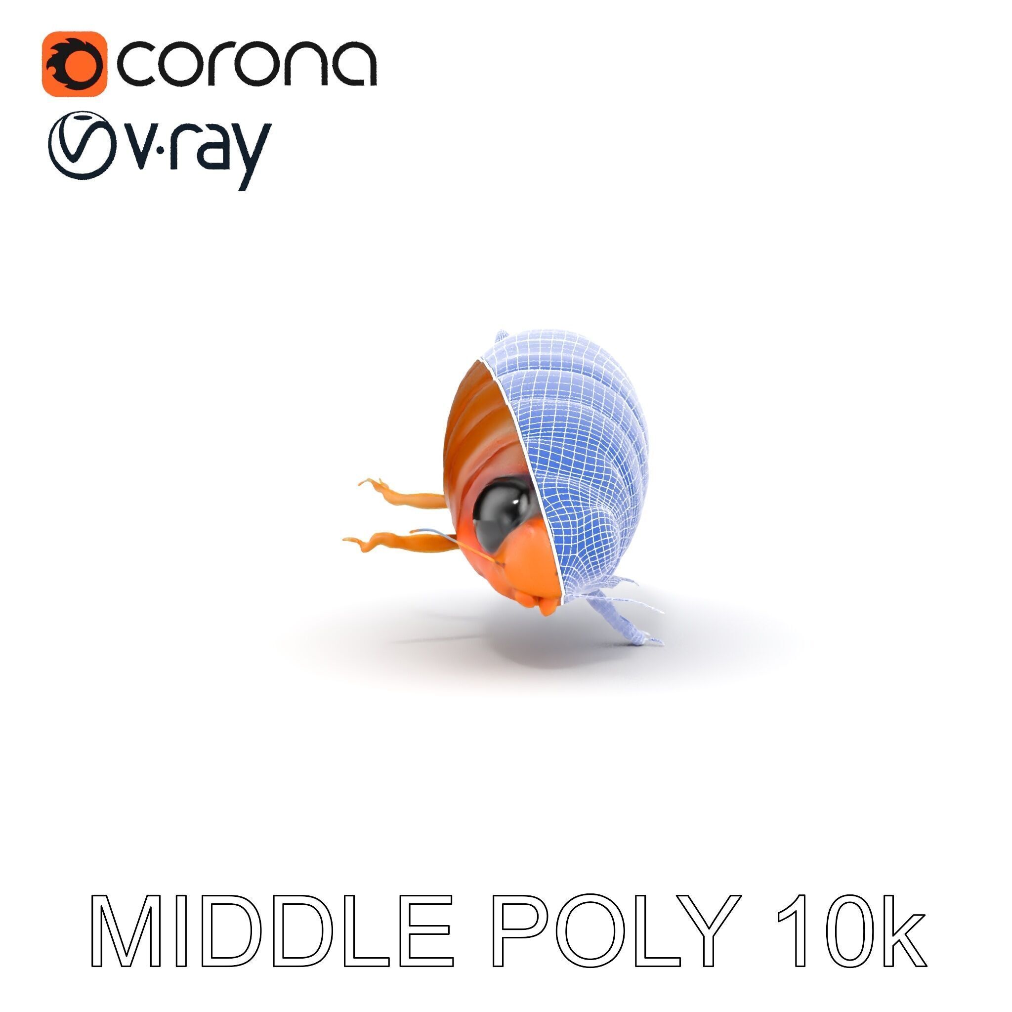 Insect Larva D Model Pack for Visualization and Games Low-poly 3D model_25