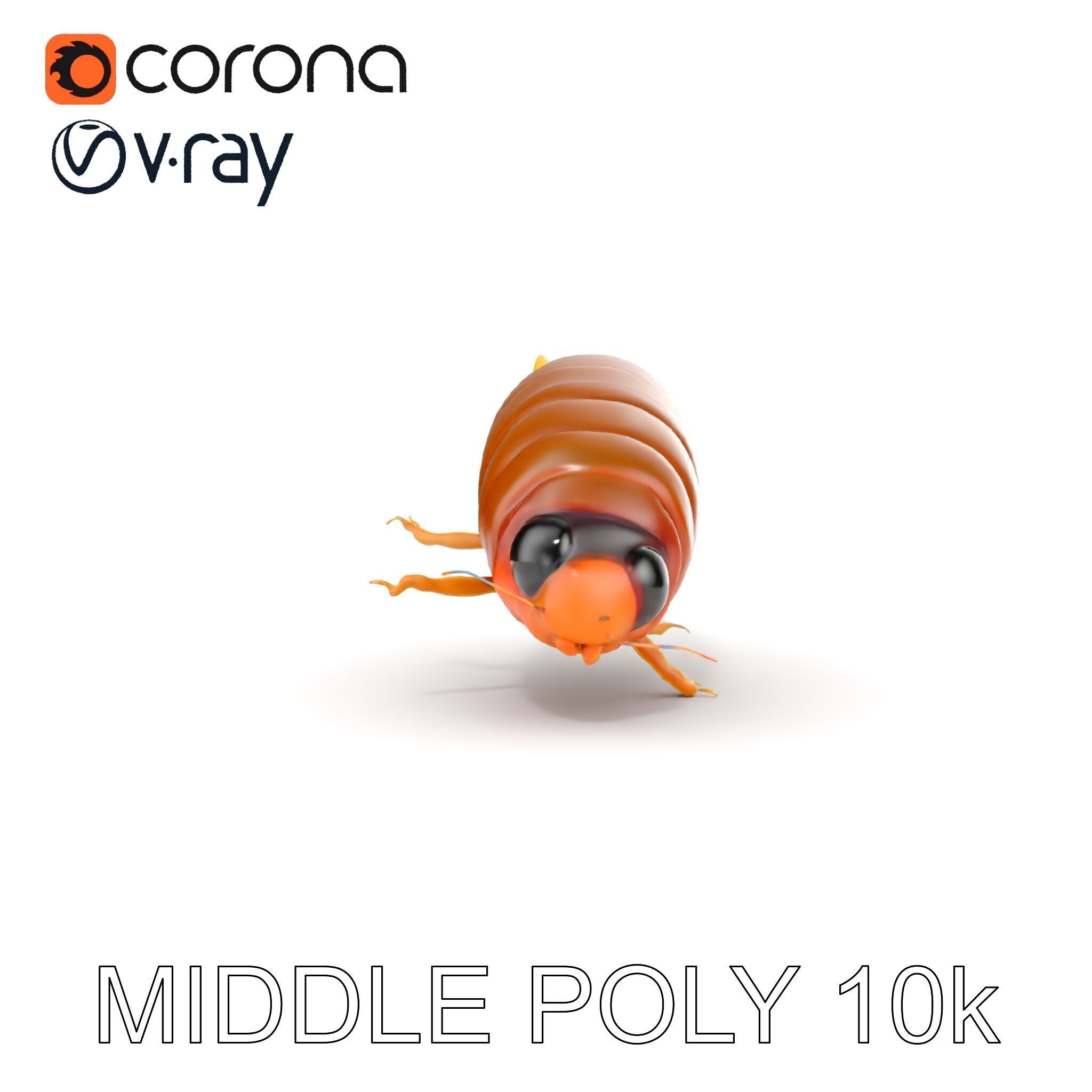 Insect Larva D Model Pack for Visualization and Games Low-poly 3D model_22