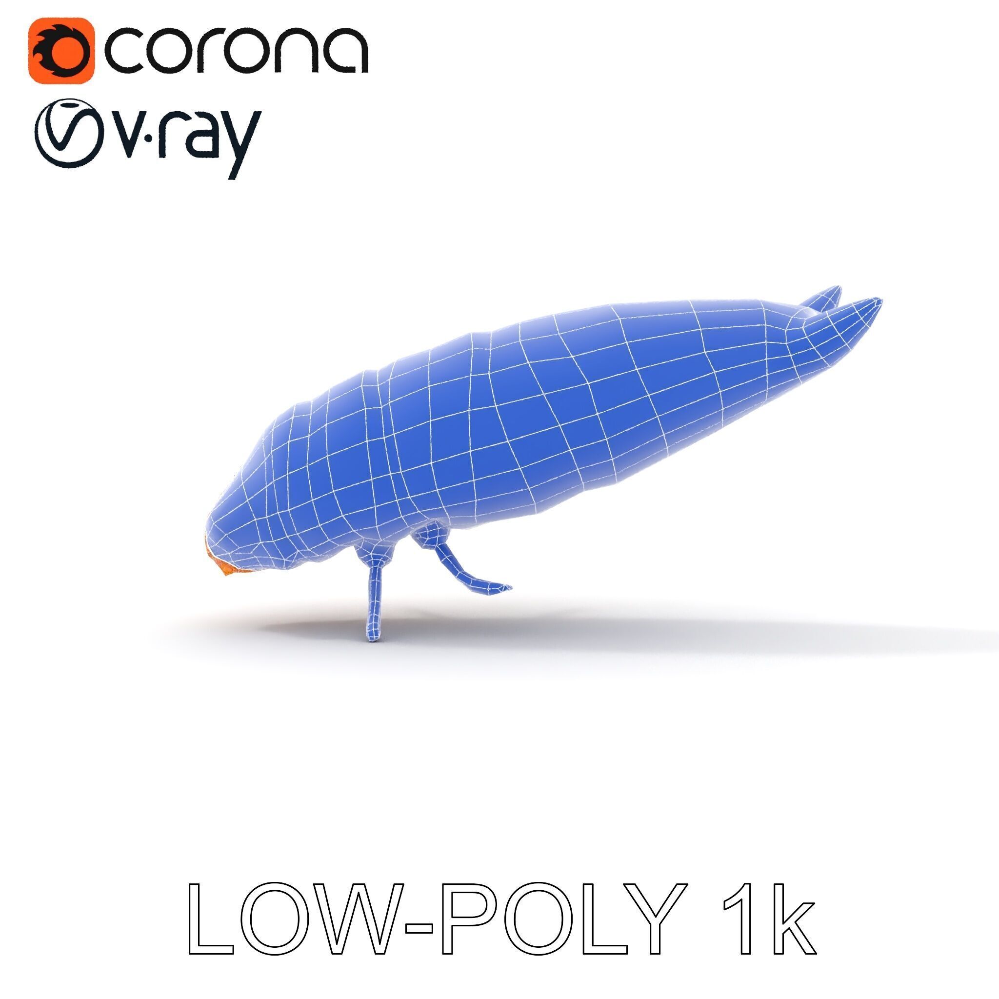 Insect Larva D Model Pack for Visualization and Games Low-poly 3D model_29