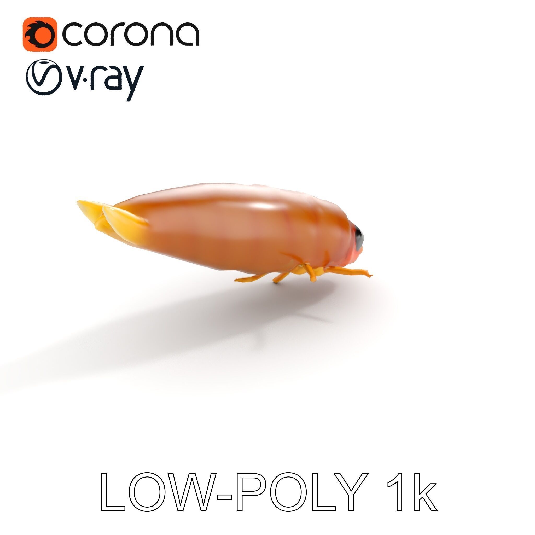 Insect Larva D Model Pack for Visualization and Games Low-poly 3D model_10
