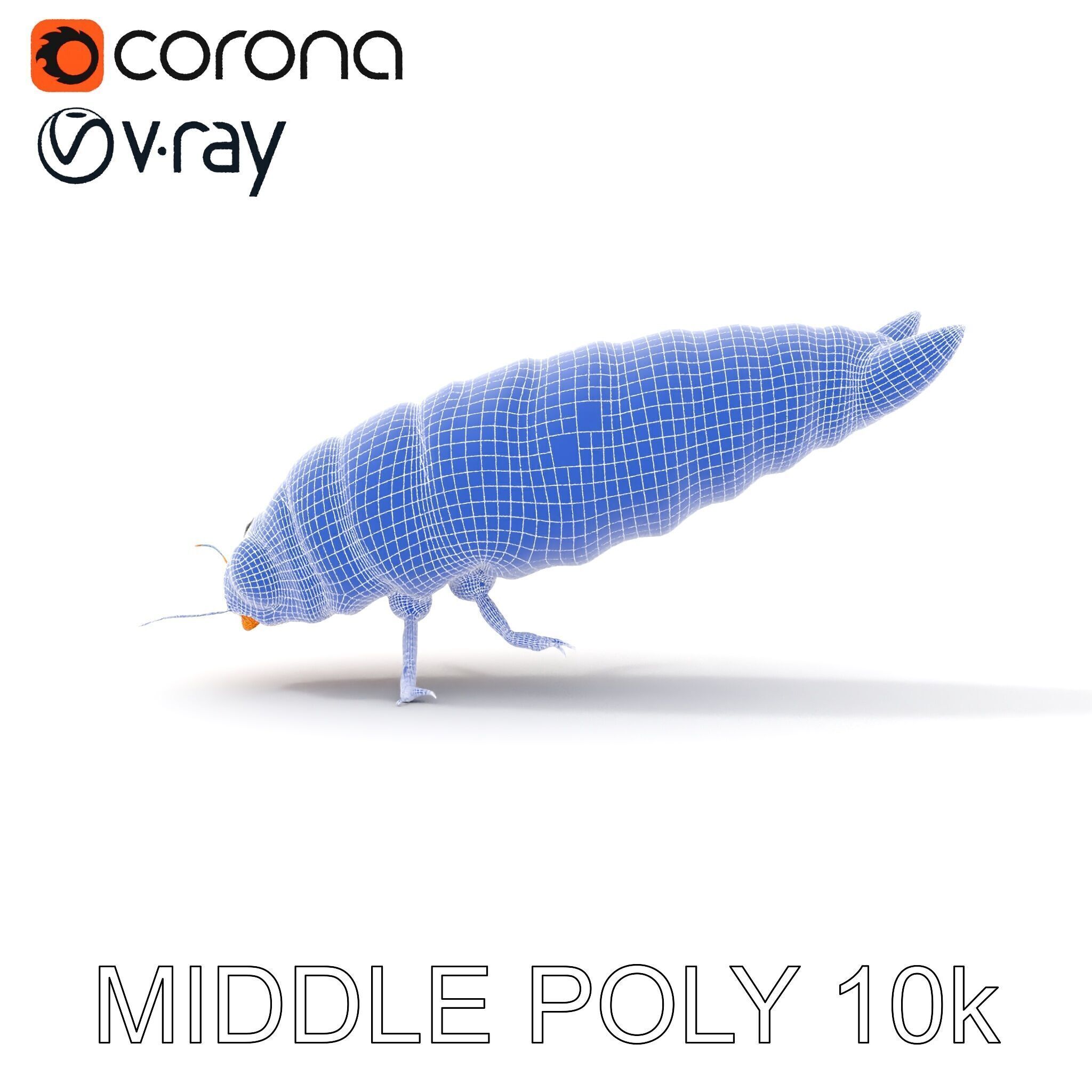 Insect Larva D Model Pack for Visualization and Games Low-poly 3D model_20