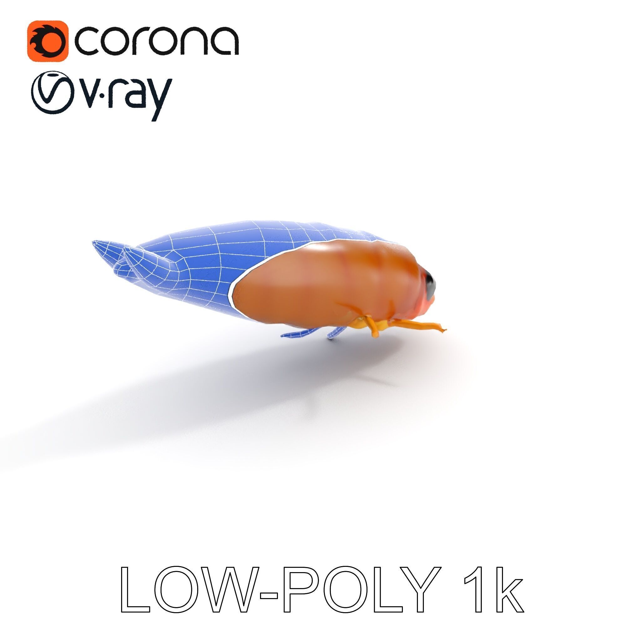 Insect Larva D Model Pack for Visualization and Games Low-poly 3D model_18