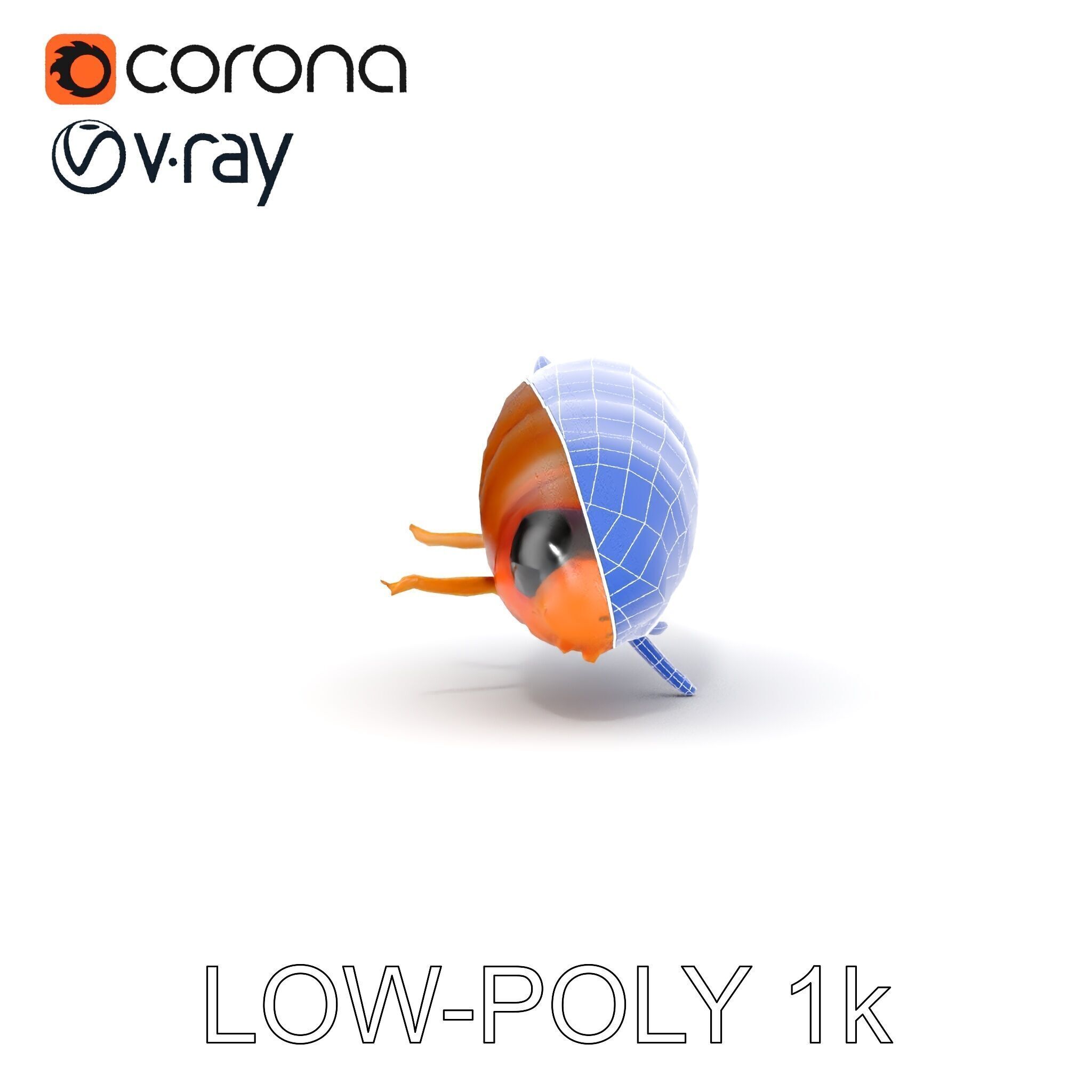 Insect Larva D Model Pack for Visualization and Games Low-poly 3D model_32