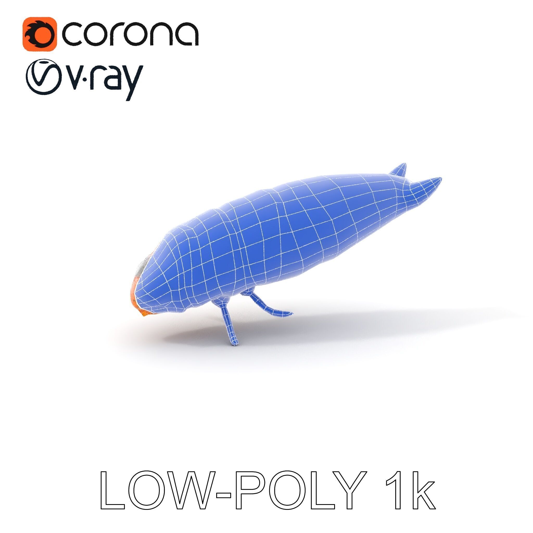 Insect Larva D Model Pack for Visualization and Games Low-poly 3D model_23
