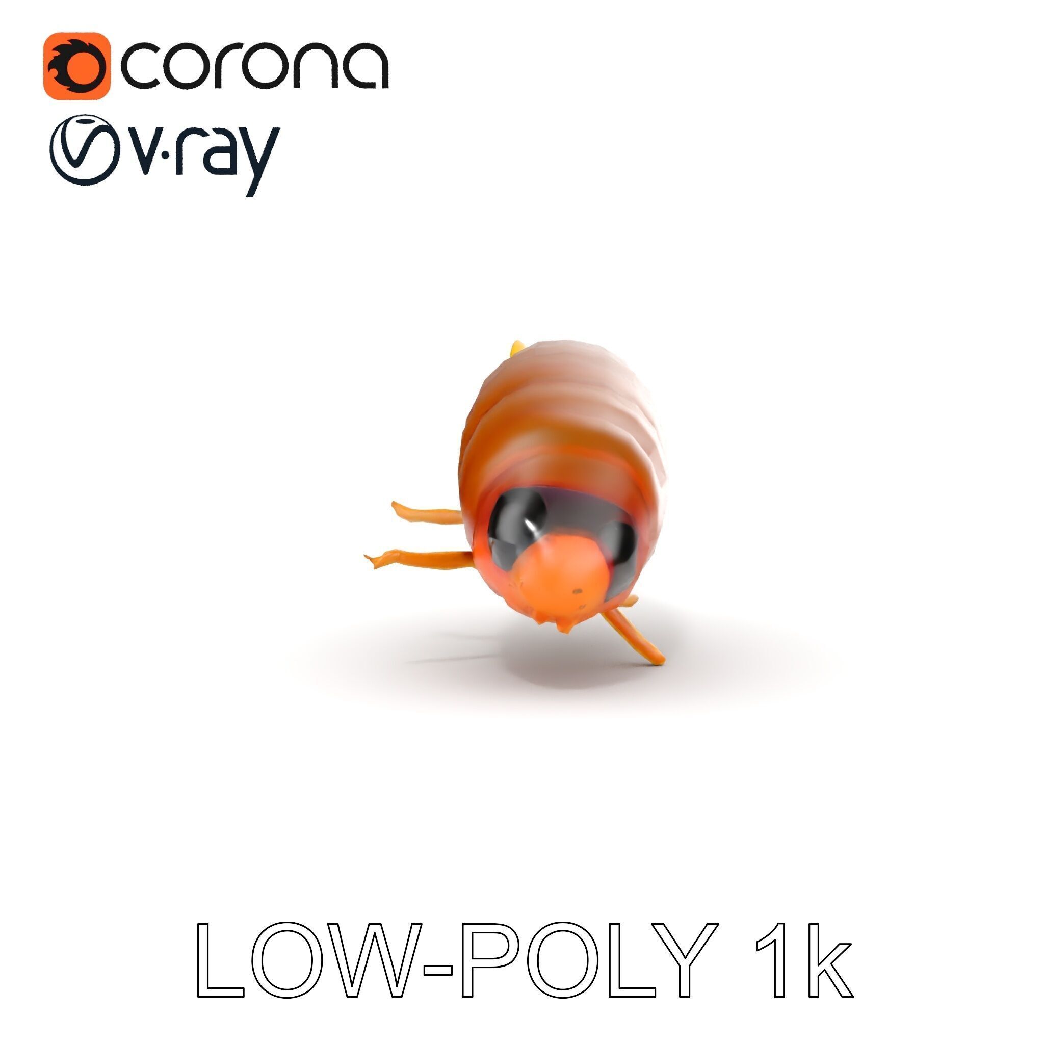 Insect Larva D Model Pack for Visualization and Games Low-poly 3D model_21