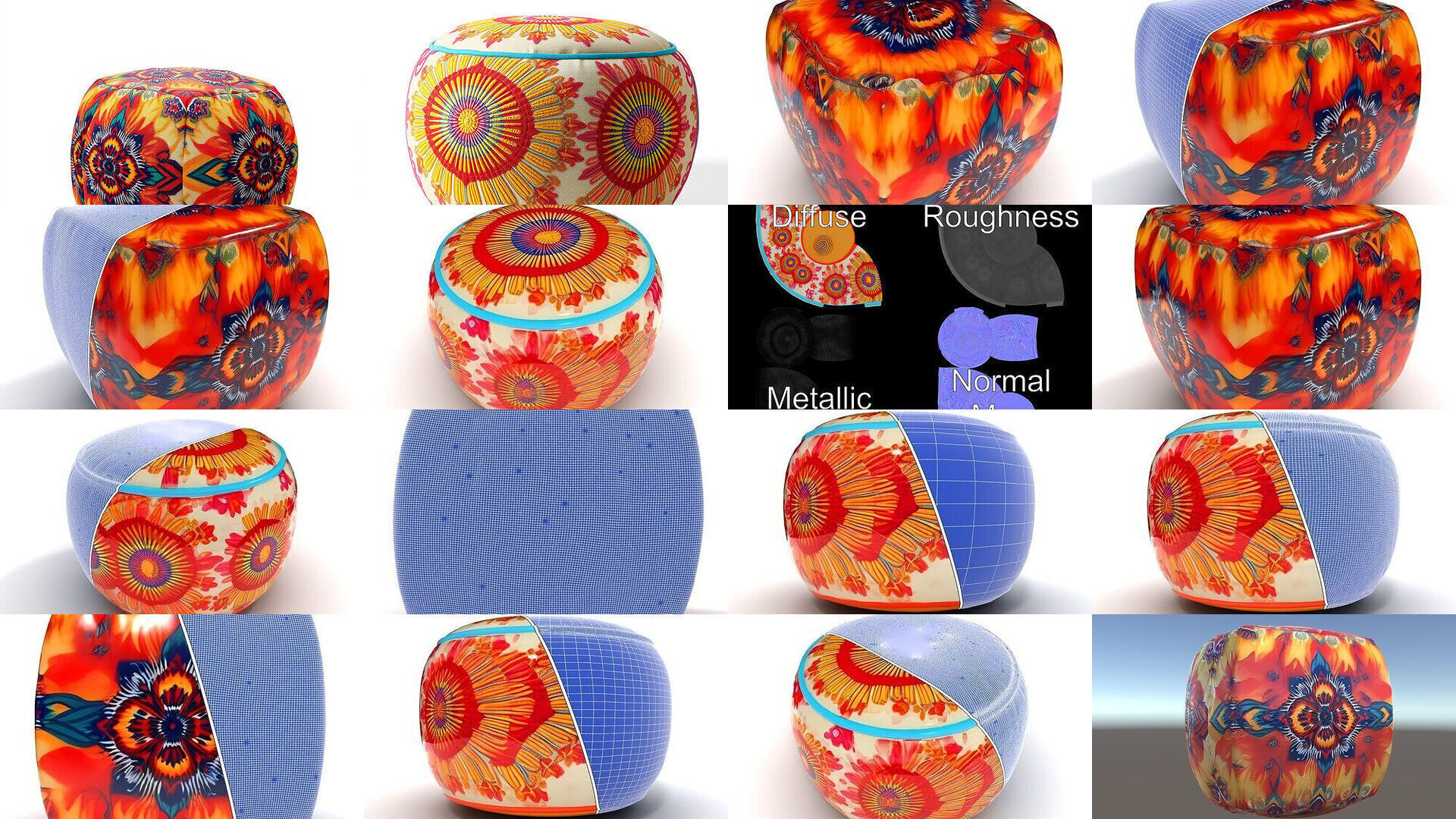 Dynamic Ottoman  Pillow Model Pack 3D Model Collection_19