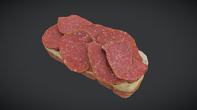 Sandwich Salami Low-poly 3D model
