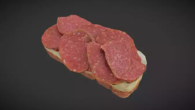 Sandwich Salami Low-poly 3D model