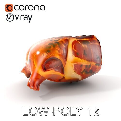 Realistic Raw Meat Model Pack for Culinary Visuals Low-poly 3D model 7