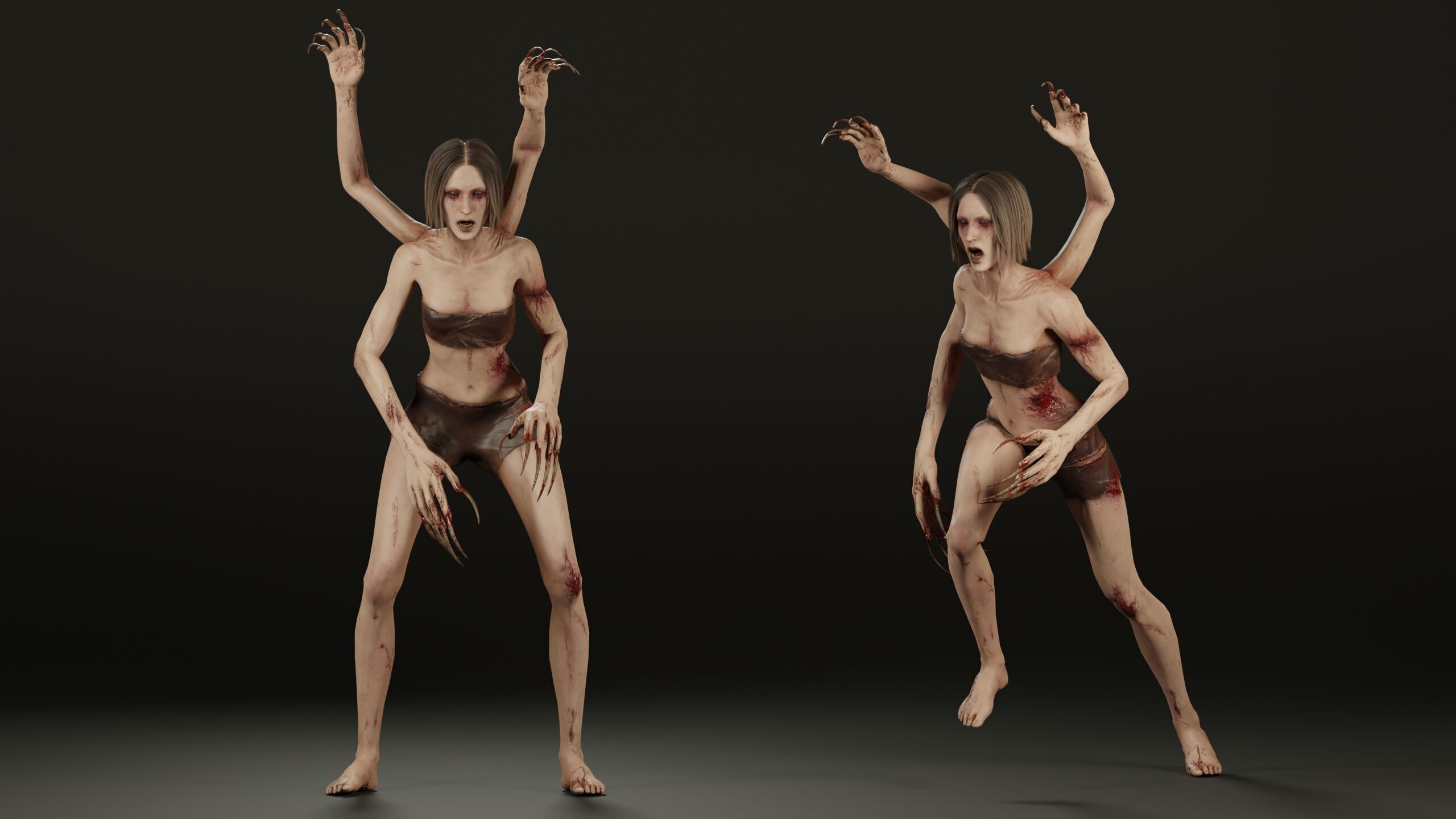 Four Armed Mutant Low-poly 3D model_7