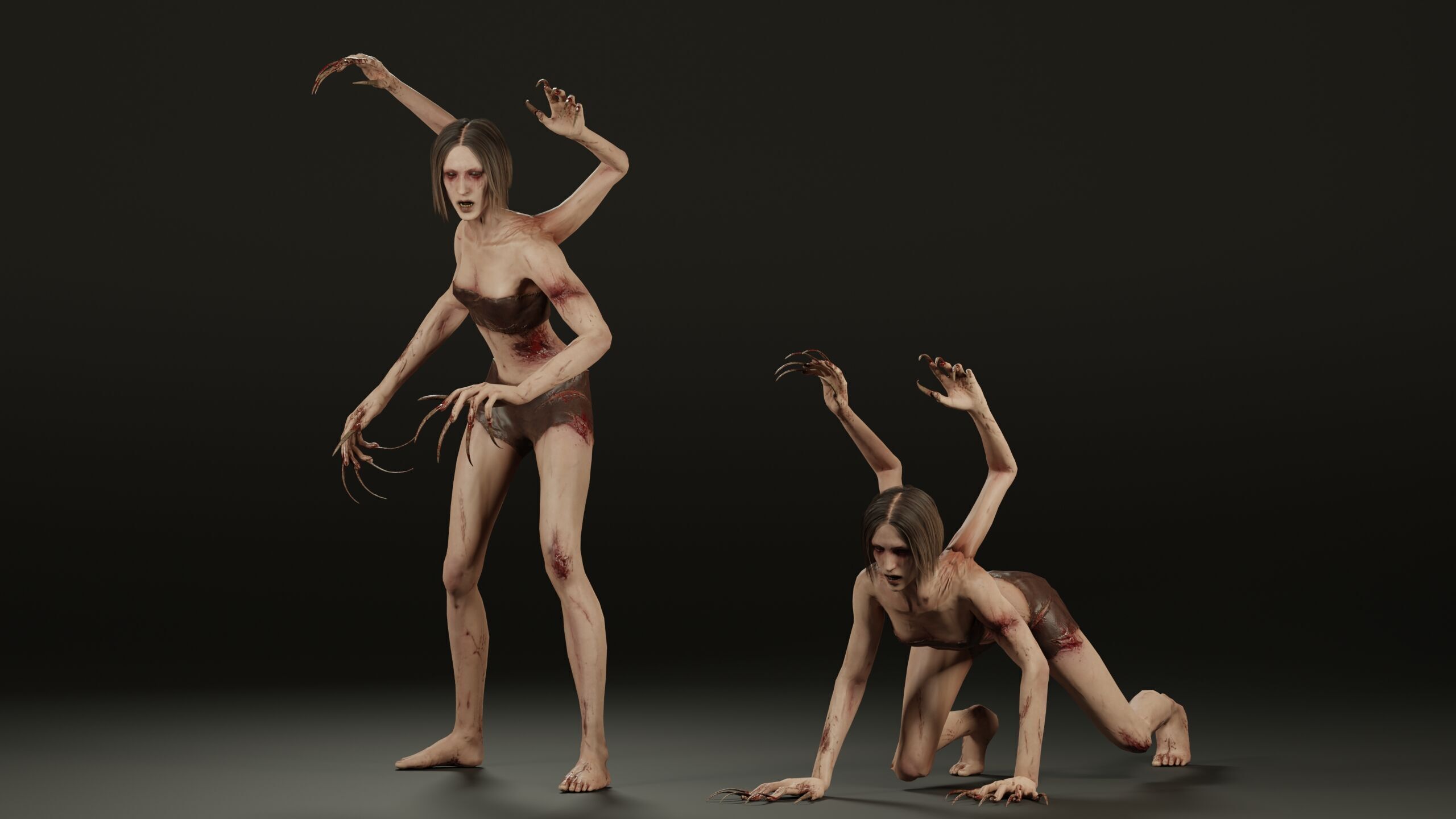 Four Armed Mutant Low-poly 3D model_5