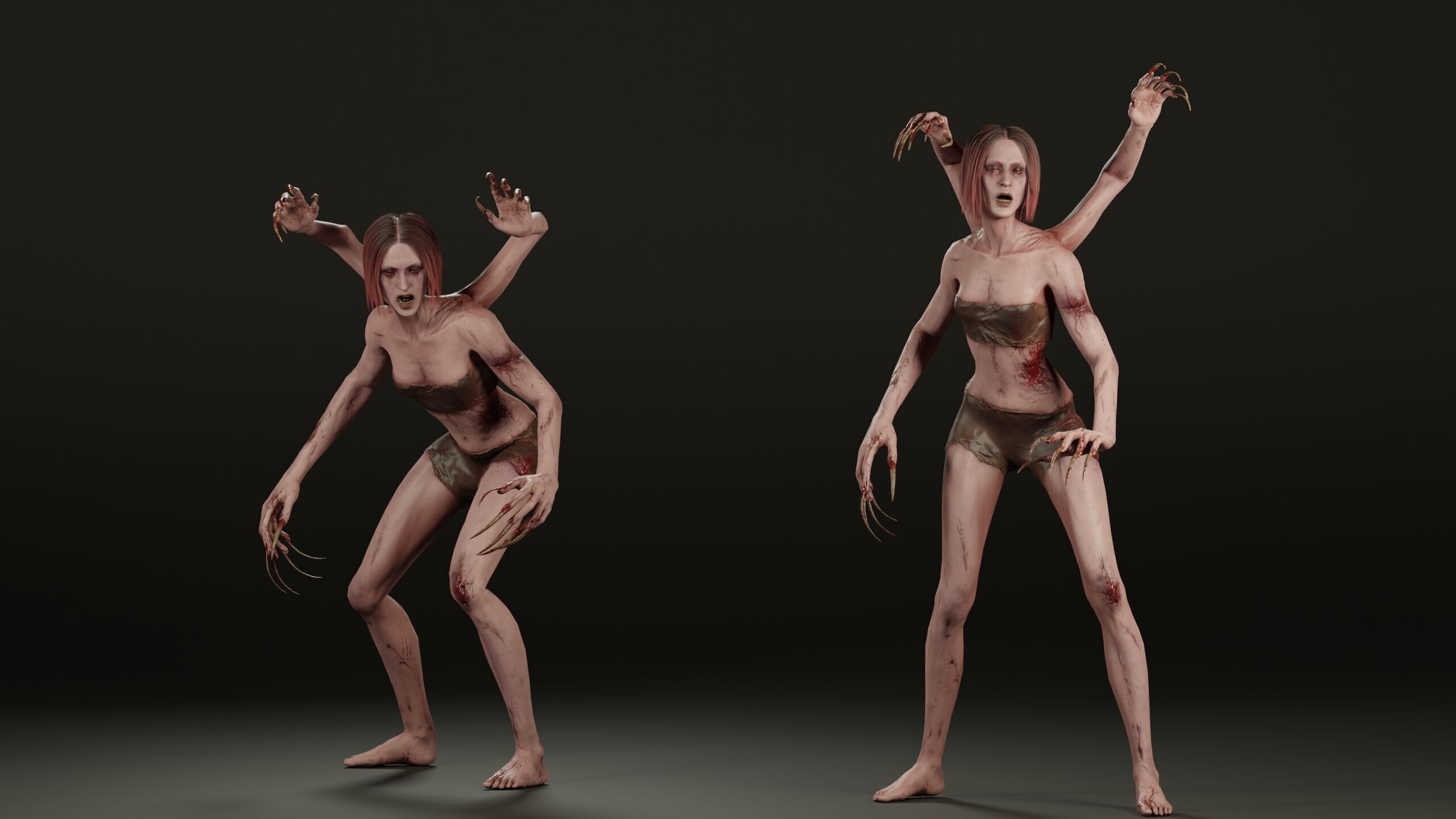 Four Armed Mutant Low-poly 3D model_6