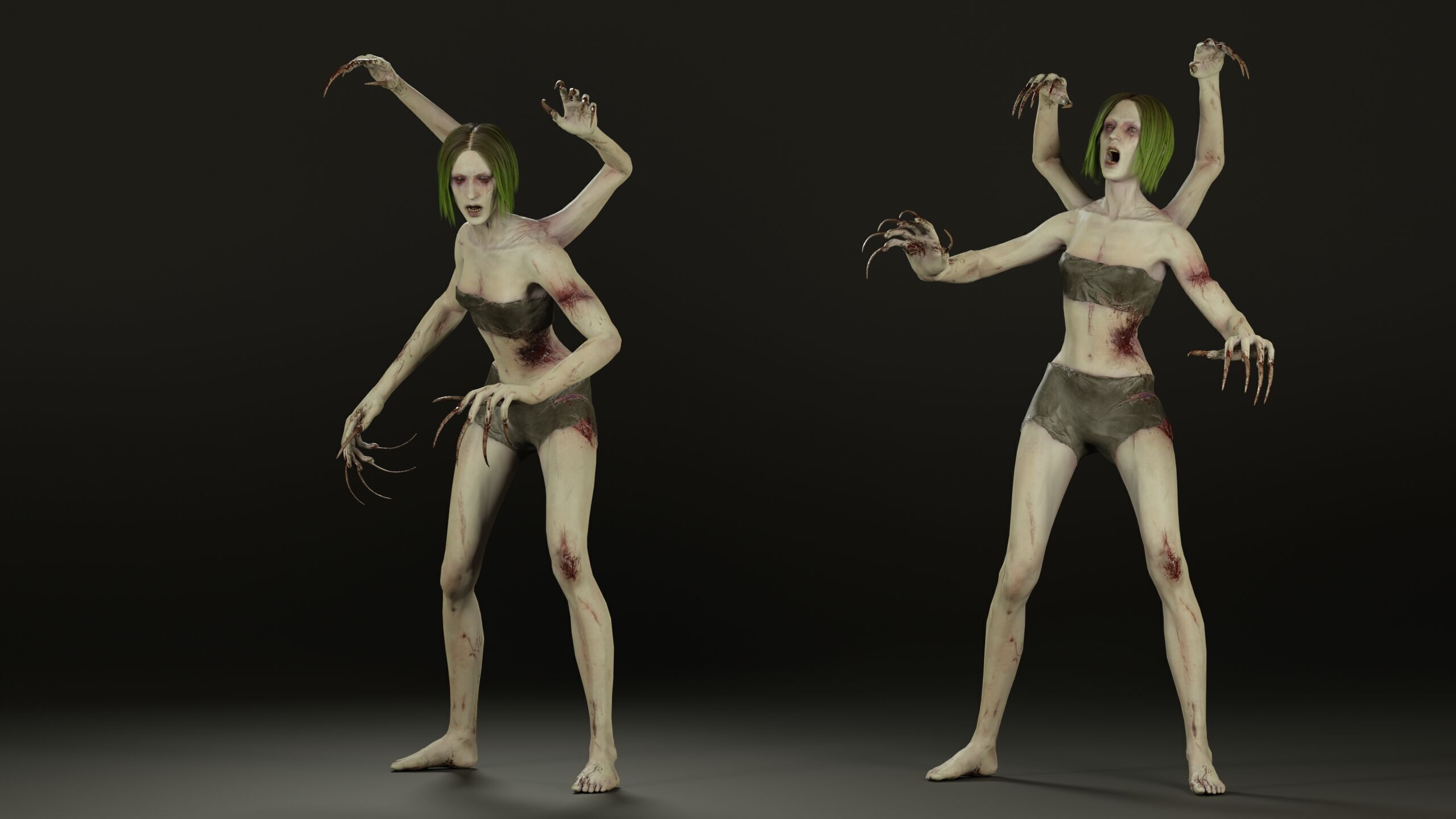 Four Armed Mutant Low-poly 3D model_13