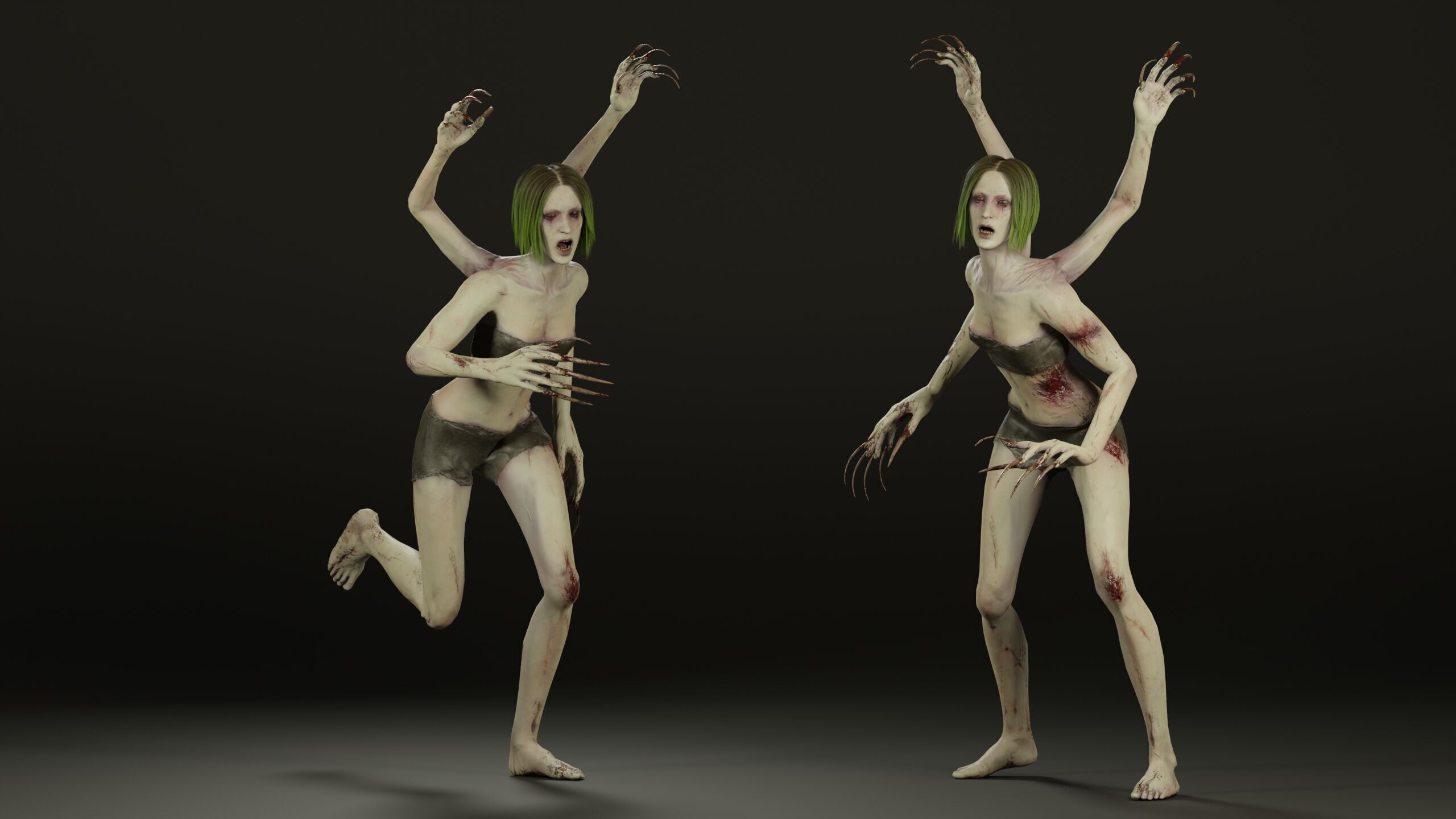 Four Armed Mutant Low-poly 3D model_12