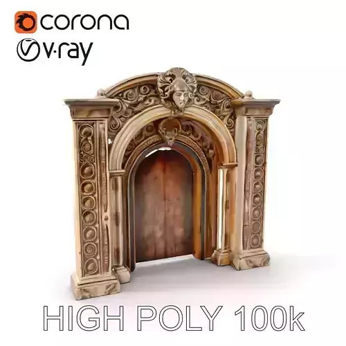 Ornate Medieval Doorway Model Pack Low-poly 3D model