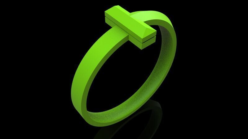 Tiffany T1 Ring 3D print model 3D print model_2