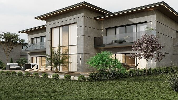 BrandVitaVilla Exterior Scene 3D model
