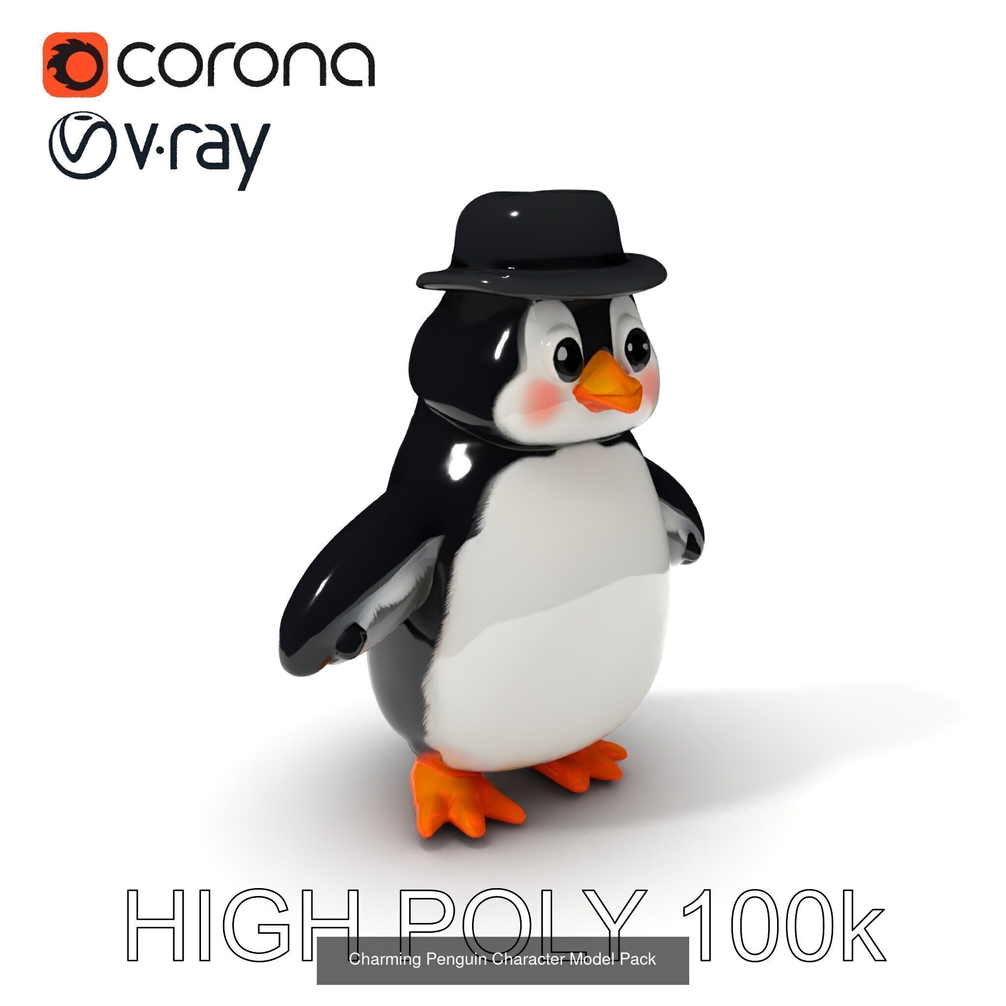 Charming Cartoon Creatures 3D Model Collection _20