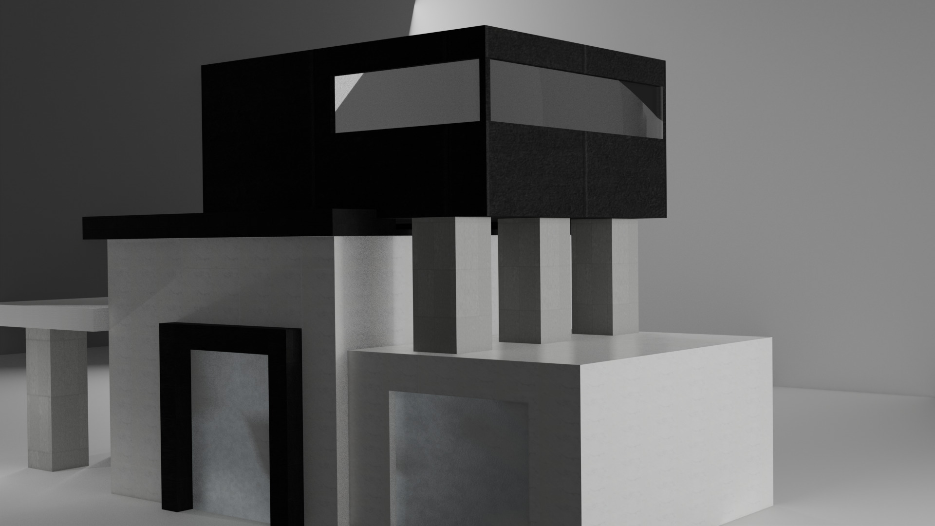 Modern Minimalist House - Stylized Low-poly 3D model_4