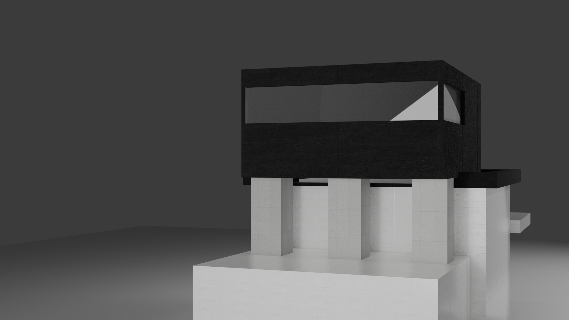 Modern Minimalist House - Stylized Low-poly 3D model_1