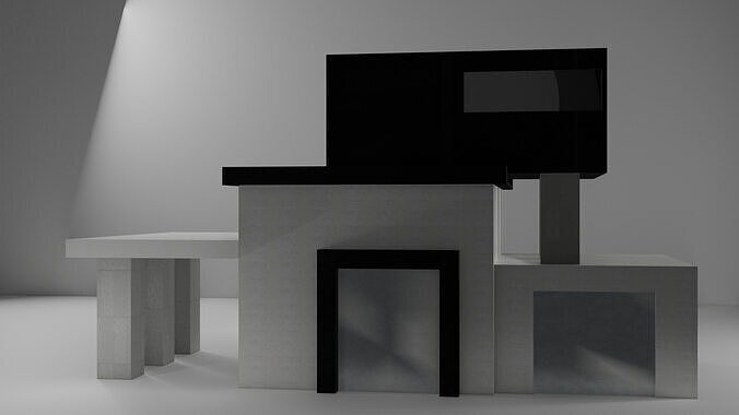 Modern Minimalist House - Stylized Low-poly 3D model