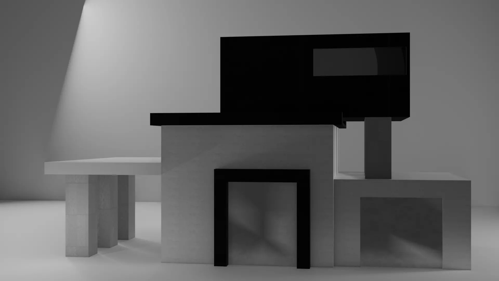 Modern Minimalist House - Stylized Low-poly 3D model_0