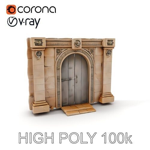 Medieval Stone Doorway Model Pack Low-poly 3D model