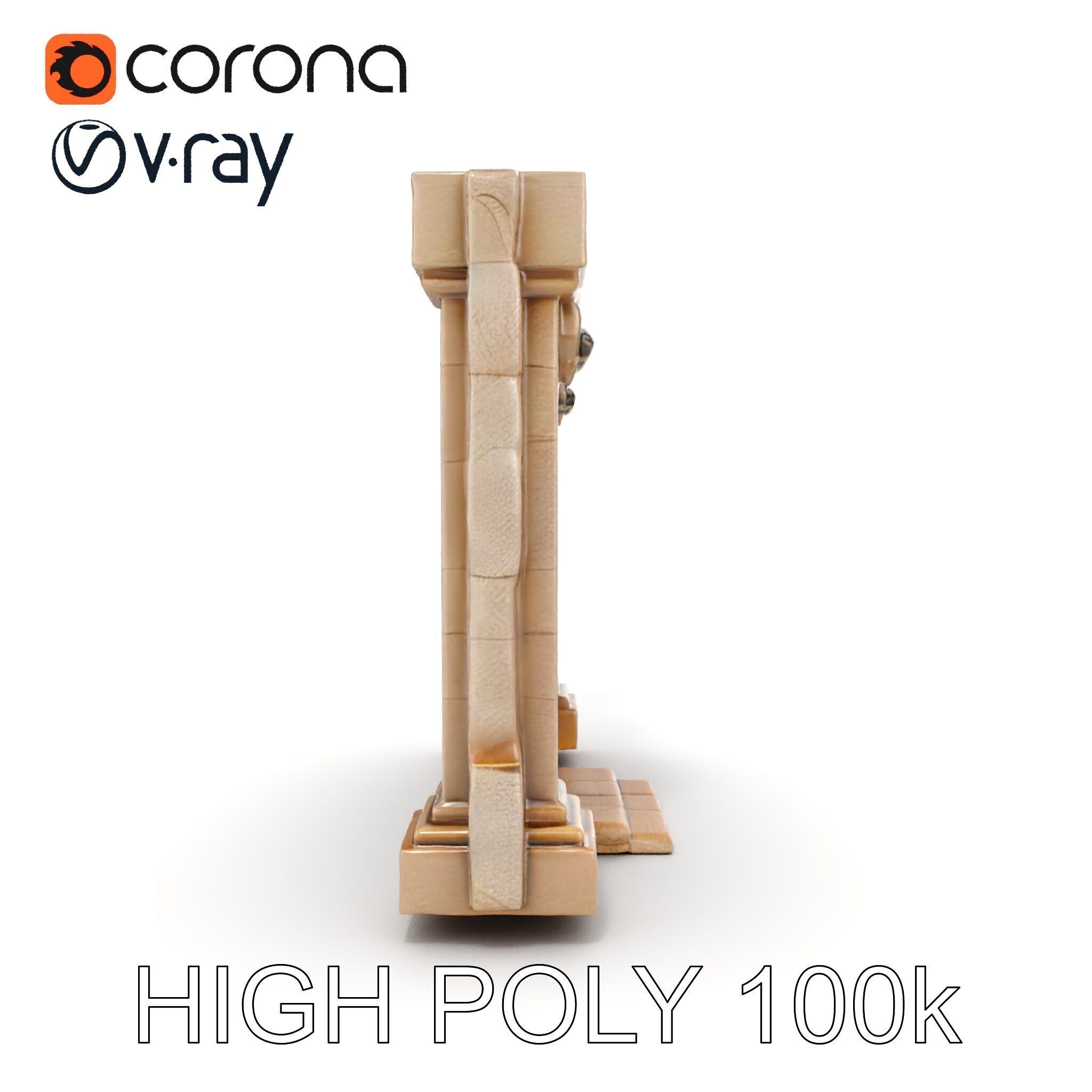 Medieval Stone Doorway Model Pack Low-poly 3D model_15