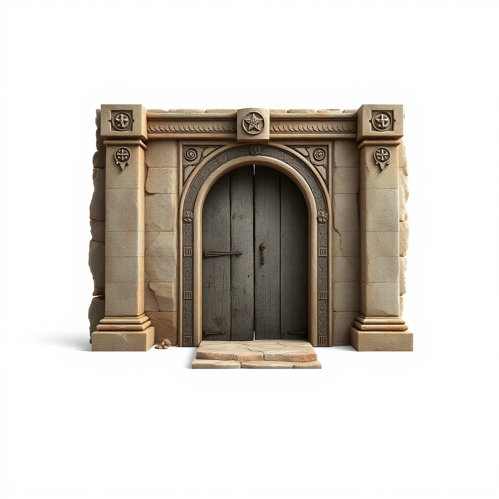 Medieval Stone Doorway Model Pack Low-poly 3D model_2