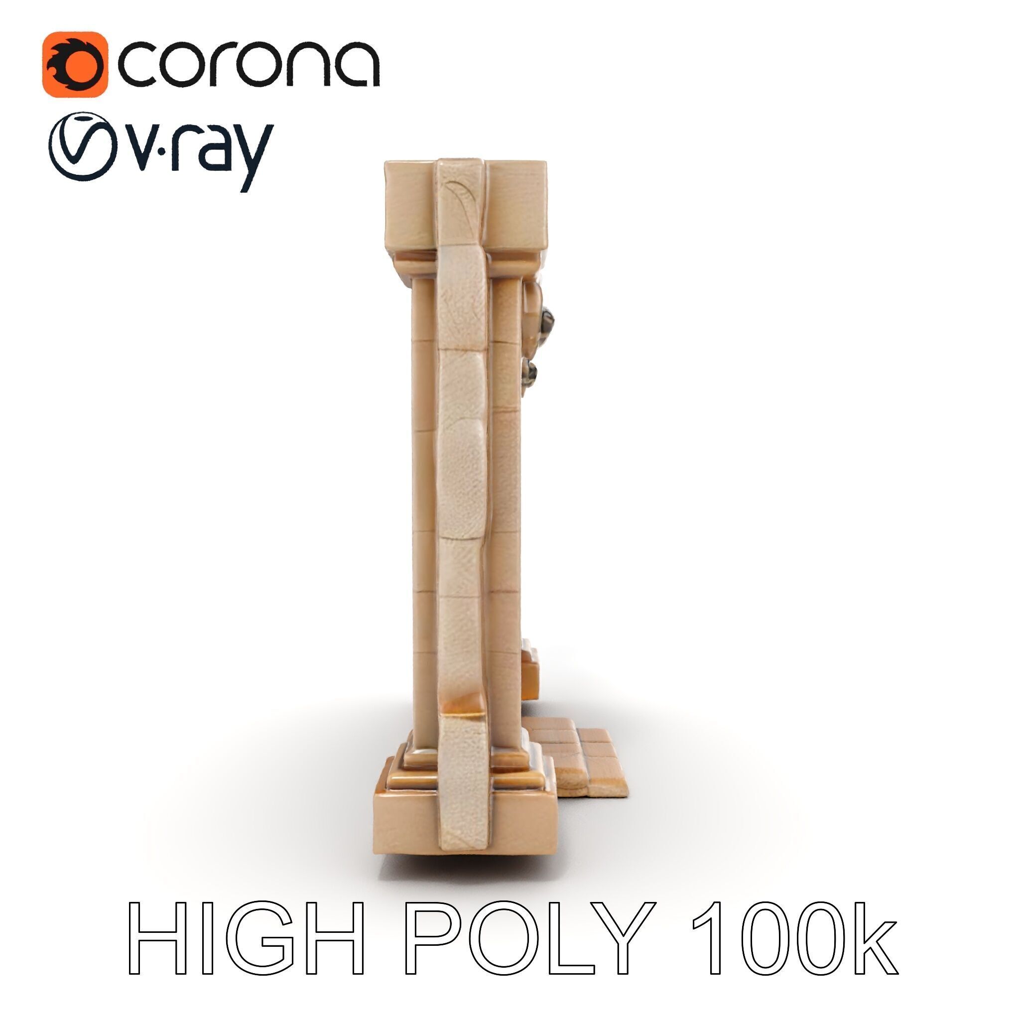 Medieval Stone Doorway Model Pack Low-poly 3D model_10